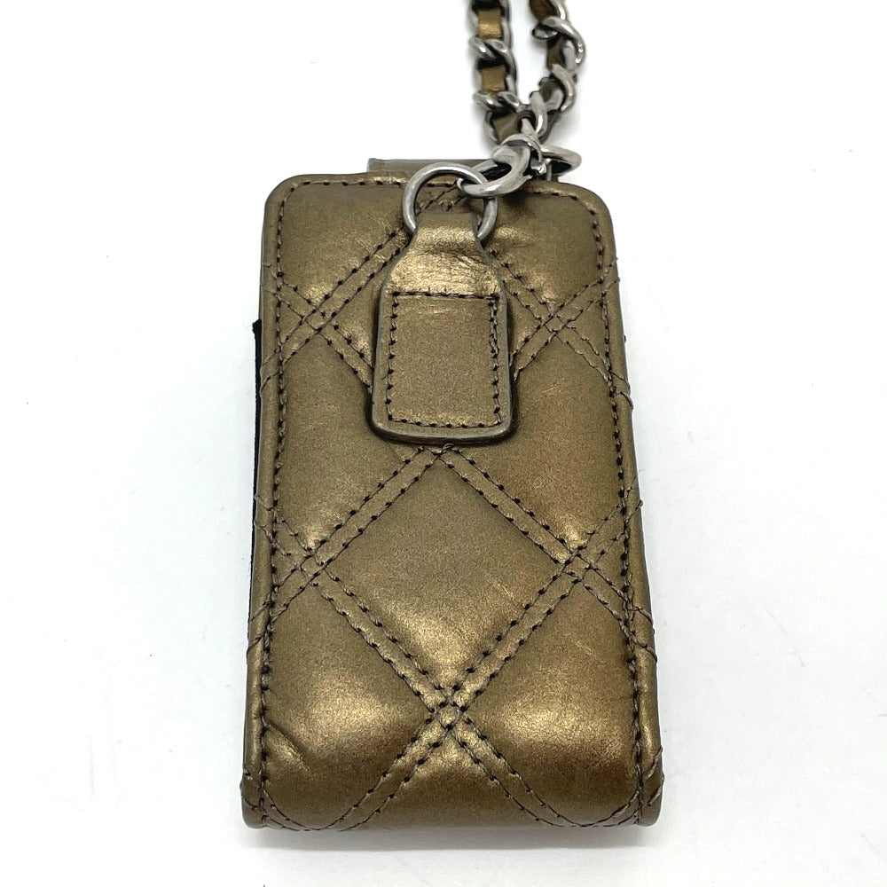 Chanel x Gold Silver Leather Shoulder Bag