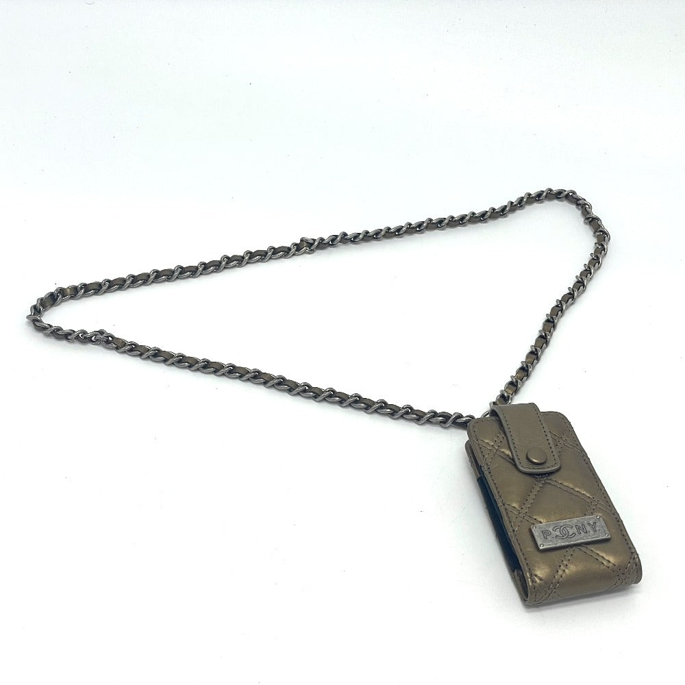 Chanel x Gold Silver Leather Shoulder Bag