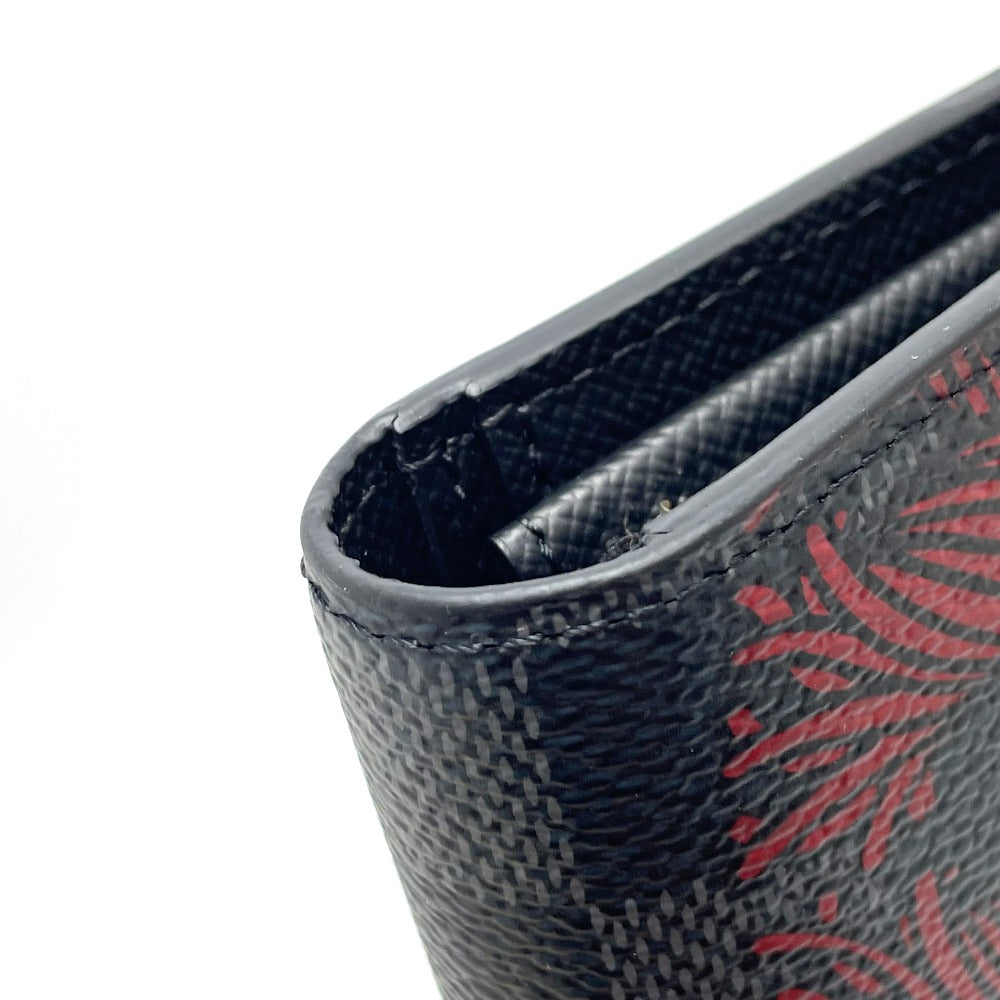 Louis Vuitton Long Purse N41676 Damier Grafitto Canvas Black Gray Wallet Case