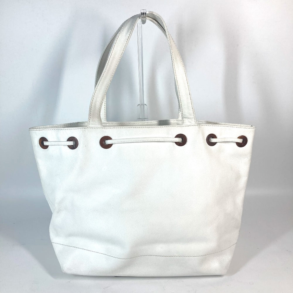 Chanel Caviar skin CC COCO Mark purse White Tote Bag