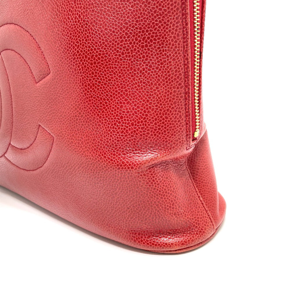 Chanel Caviar skin CC COCO Mark Ball Red Key Chain
