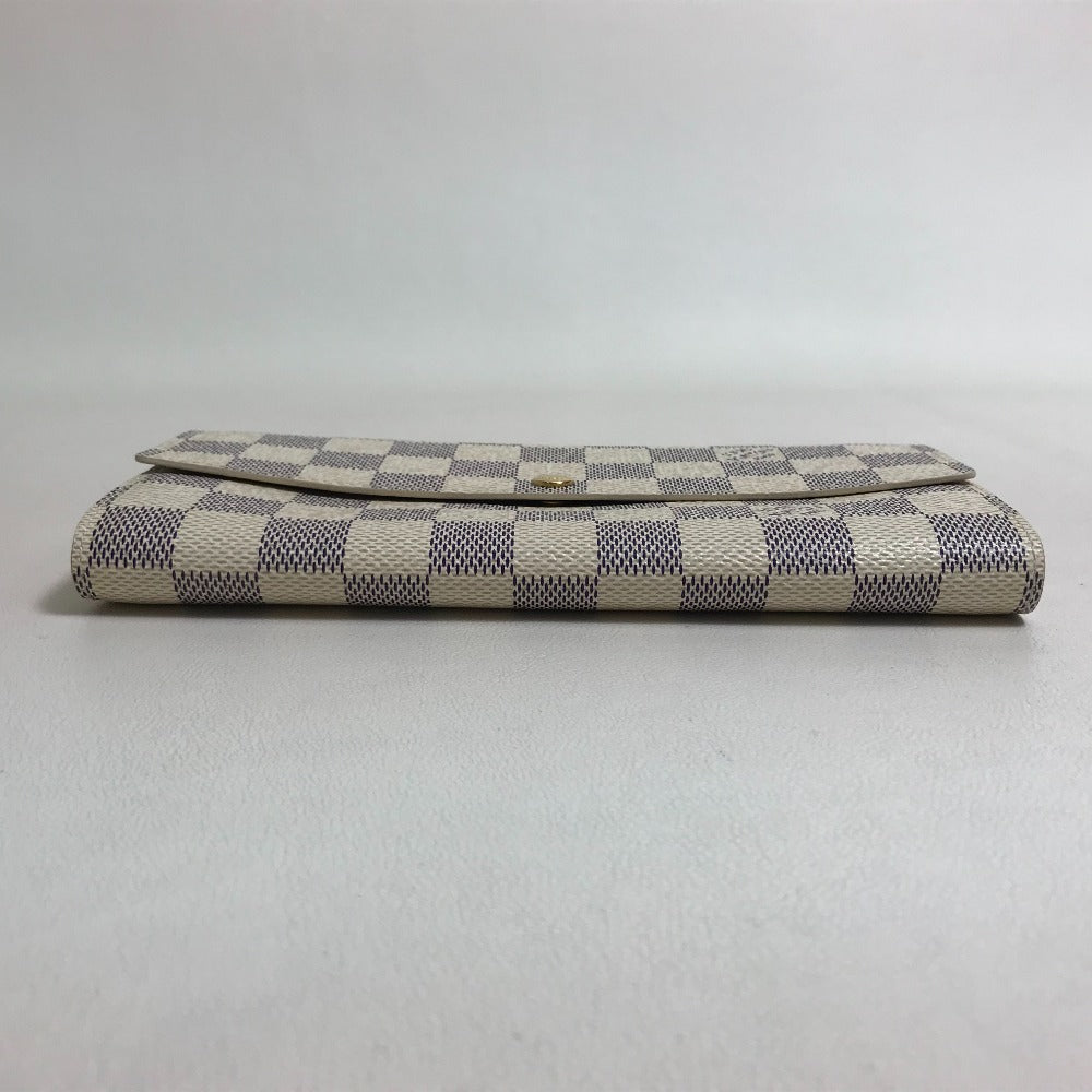 Louis Vuitton Long Purse N61735 Damier Azur Canvas White Wallet Case