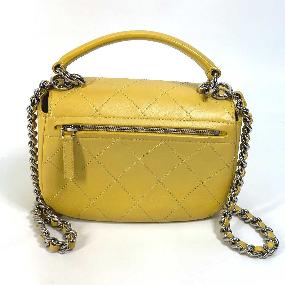 Chanel Calfskin Yellow type CC COCO Mark Shoulder Bag