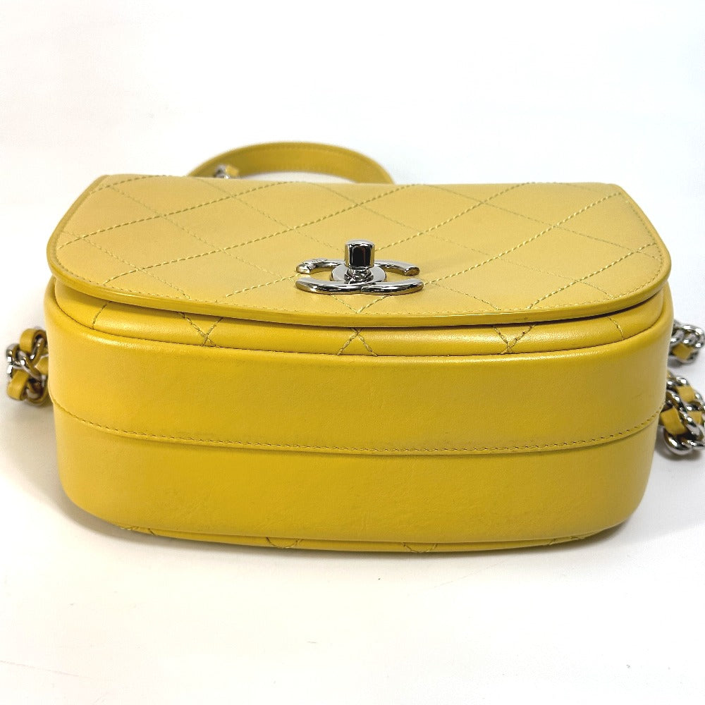Chanel Calfskin Yellow type CC COCO Mark Shoulder Bag