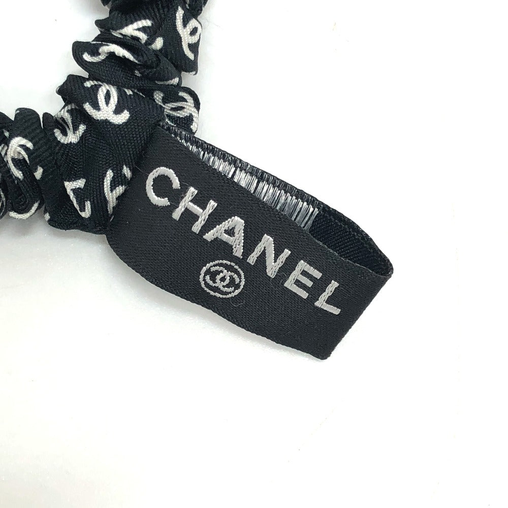 Chanel hair silk x Ribbon COCO Mark Black White Handbag