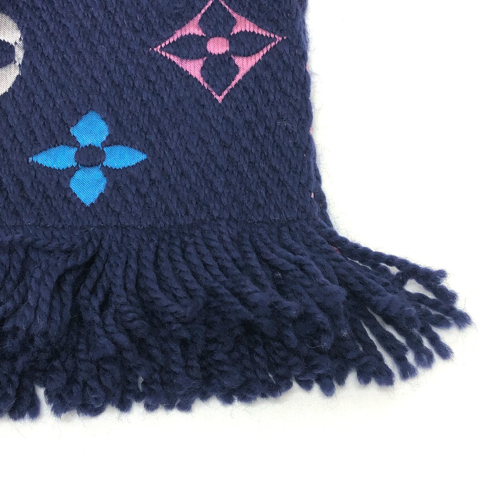 Louis Vuitton Scarf M70899 Silk x Escharp Monogram Wool Pink Navy