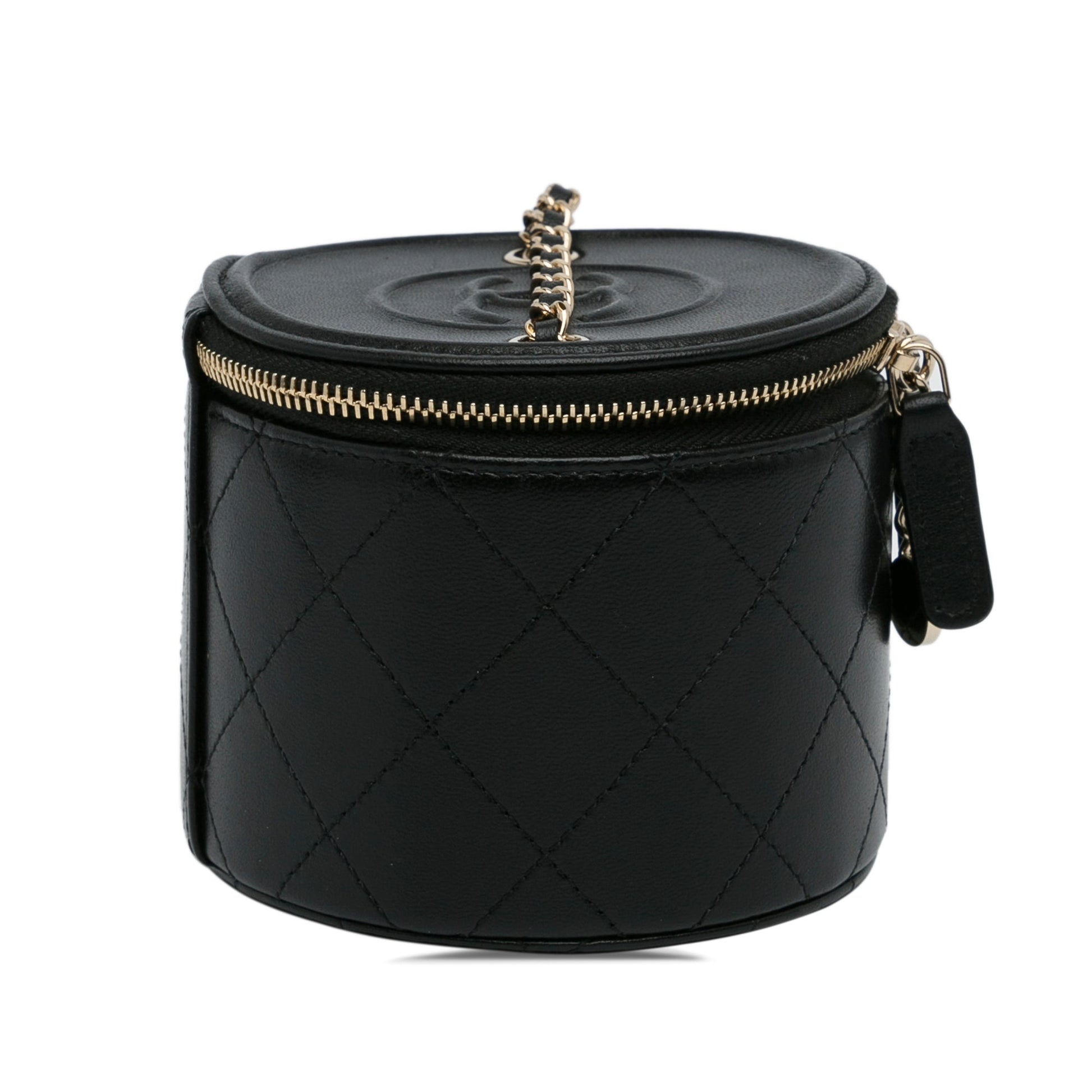 Black Chanel CC Round Vanity Bag