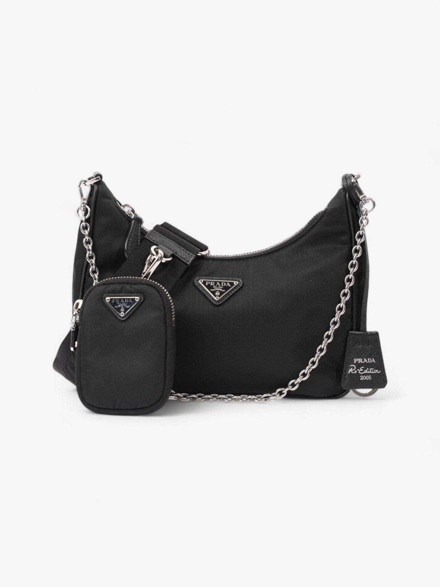 Prada Re Edition Crossbody Bag Nylon Black Black Nylon 4
