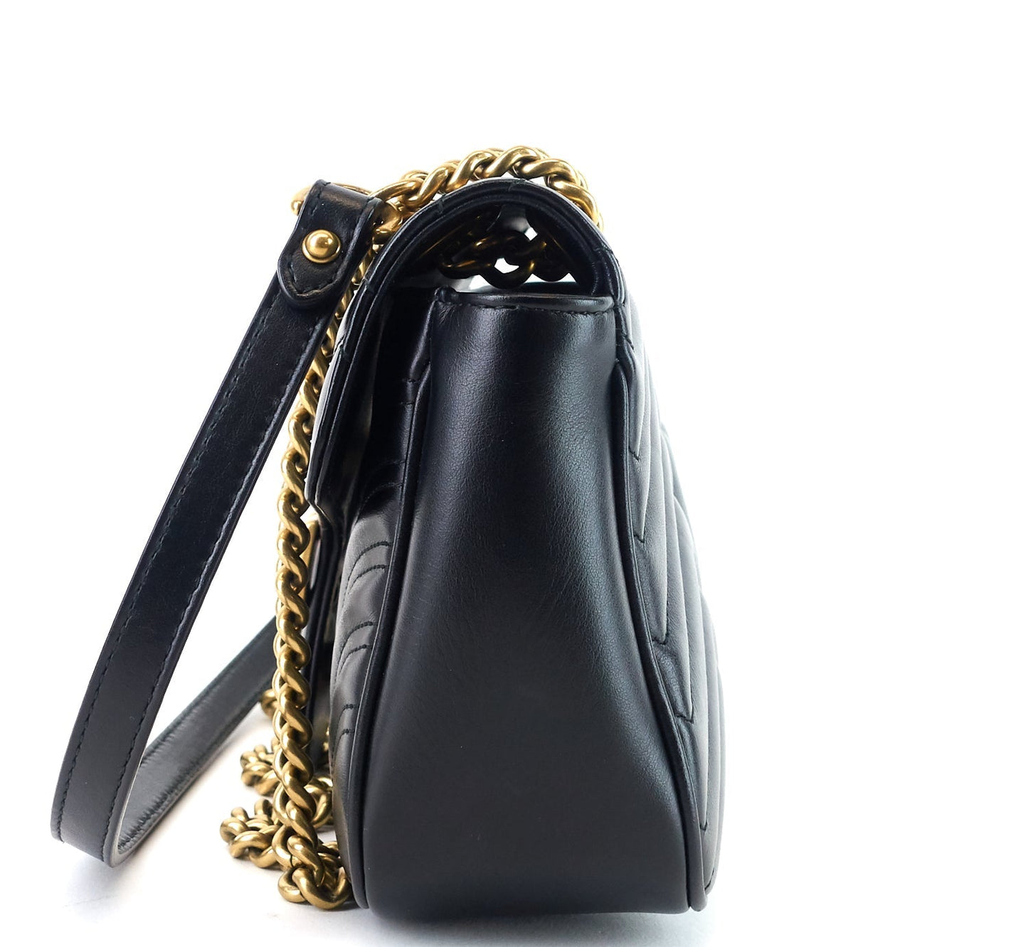 Gucci Marmont Chevron Bag Leather Matelasse Crossbody Bag