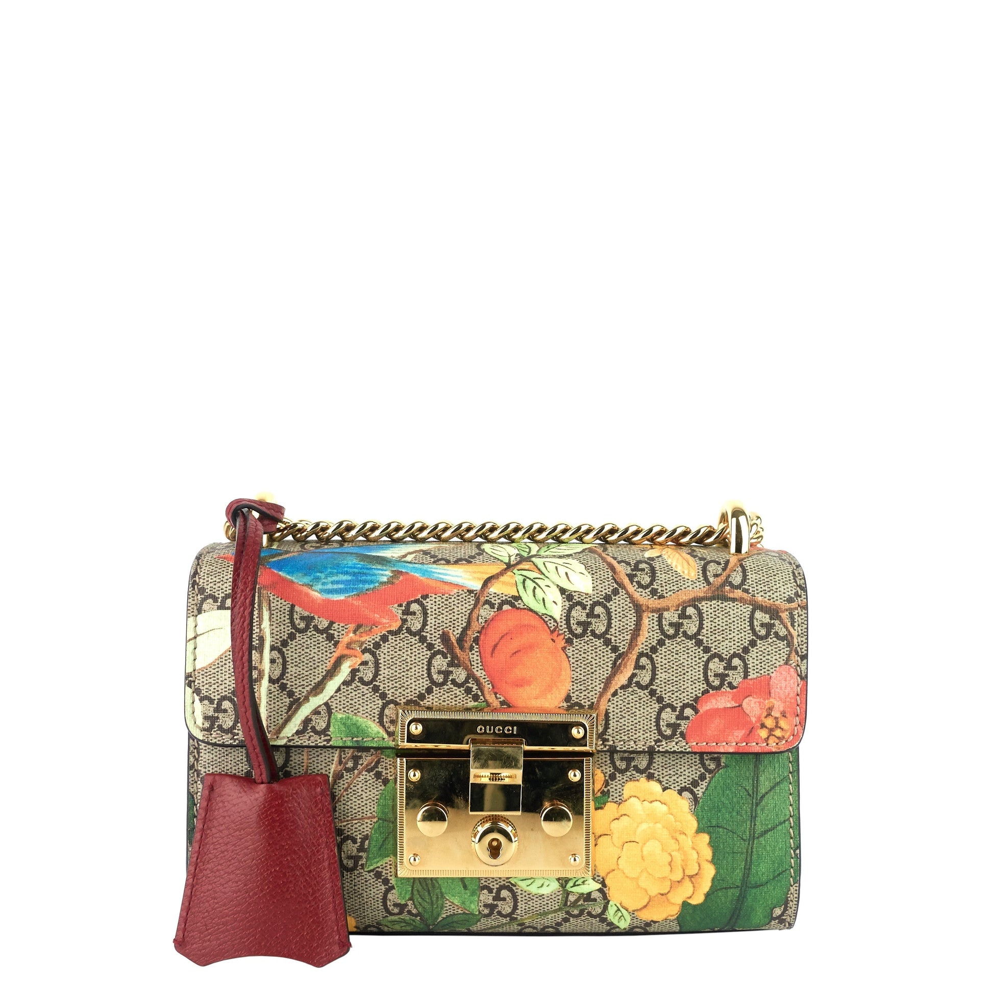 Gucci Tian Padlock Supreme Shoulder Bag Canvas Small