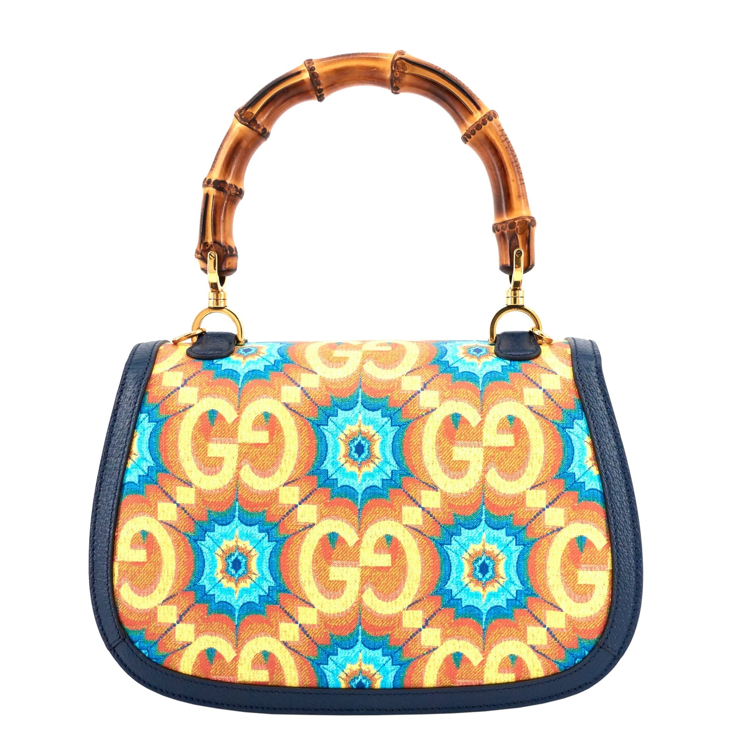 Gucci Bamboo Handle Kaleidoscope And Bag Leather Canvas Travel Bag