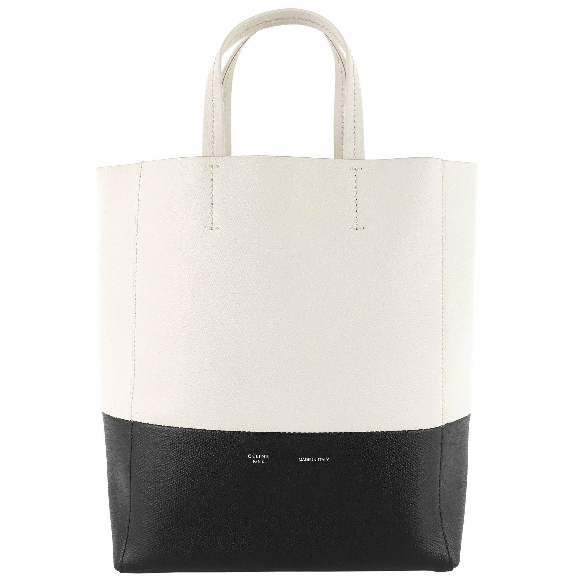 Luxury Vertical Cabas Bicolour Tote Bag Small