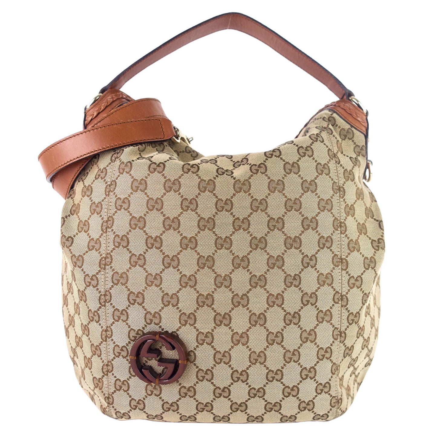 Gucci Brick Lane Hobo Bag Canvas Monogram Travel Bag