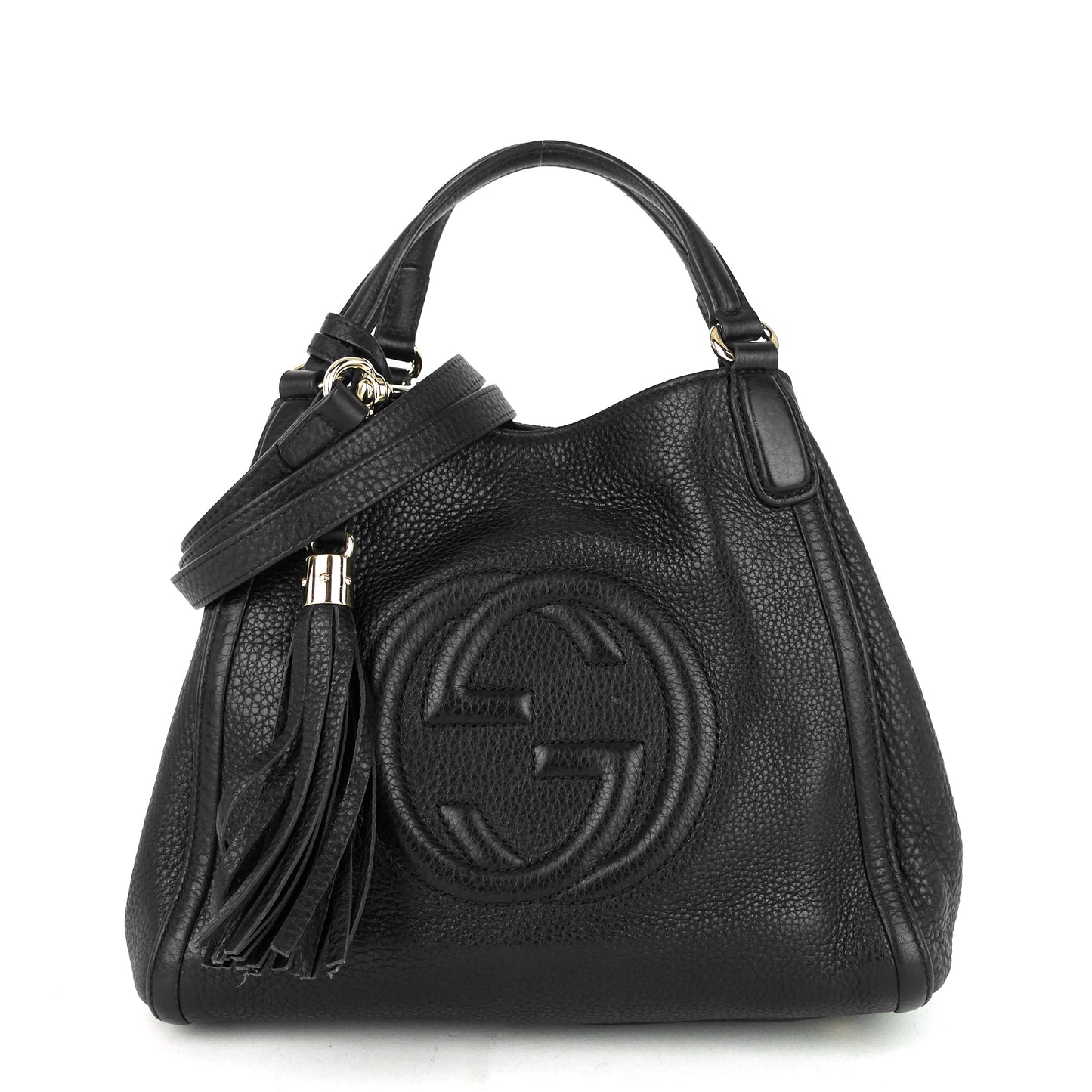 Gucci Soho Pebbled Calfskin Satchel Bag Small Travel Bag