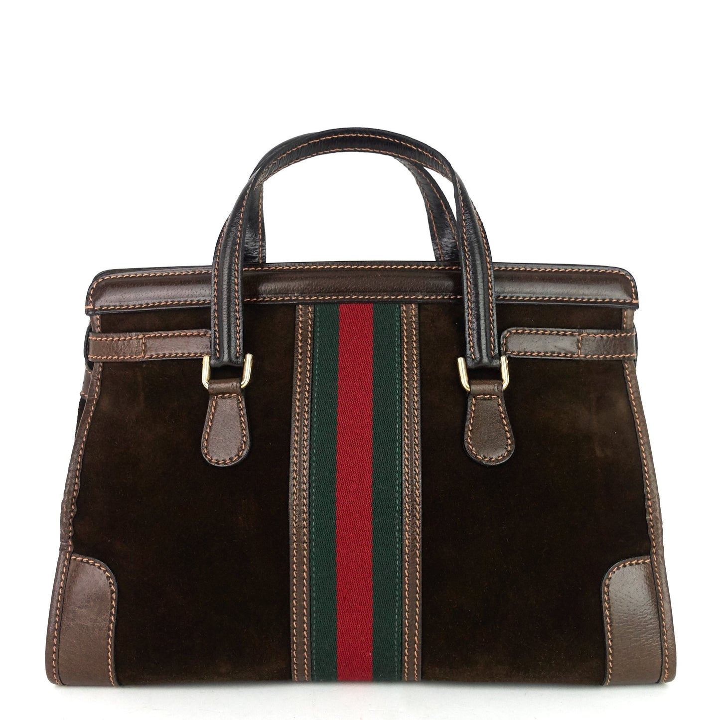 Gucci Web Stripe Tote Bag Suede