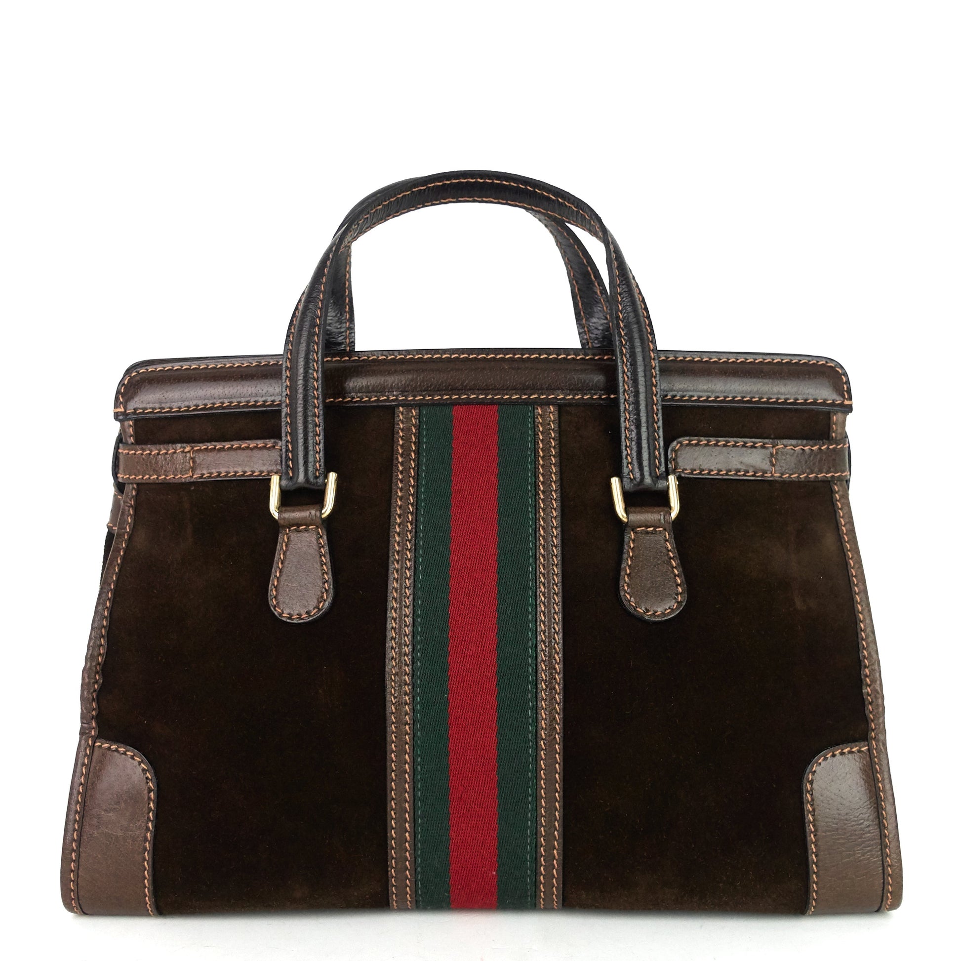 Gucci Web Stripe Tote Bag Suede