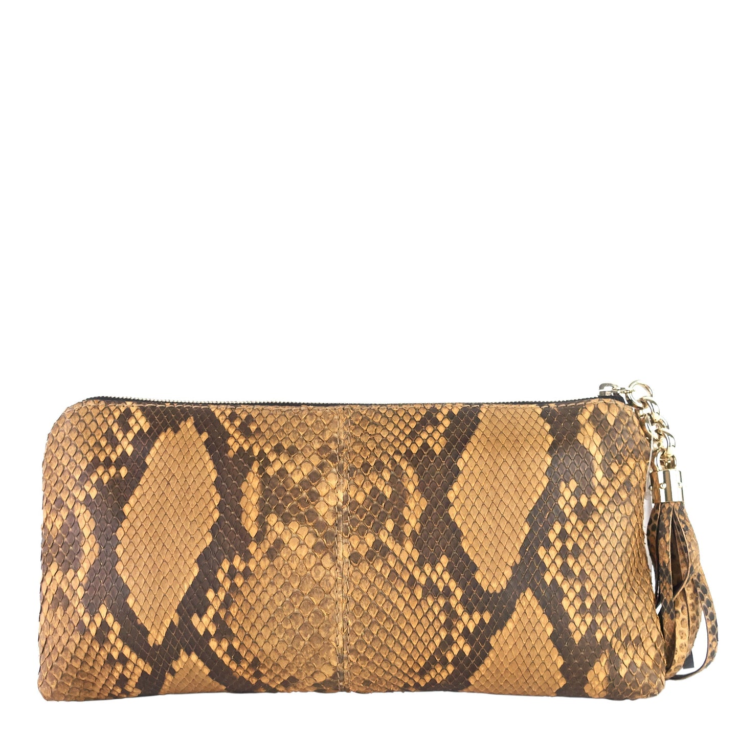 Gucci Zipped Python Clutch Bag Leather
