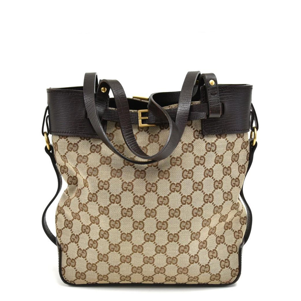 Gucci Ornamental Buckle Tote Bag Canvas Monogram Gucci Ga188