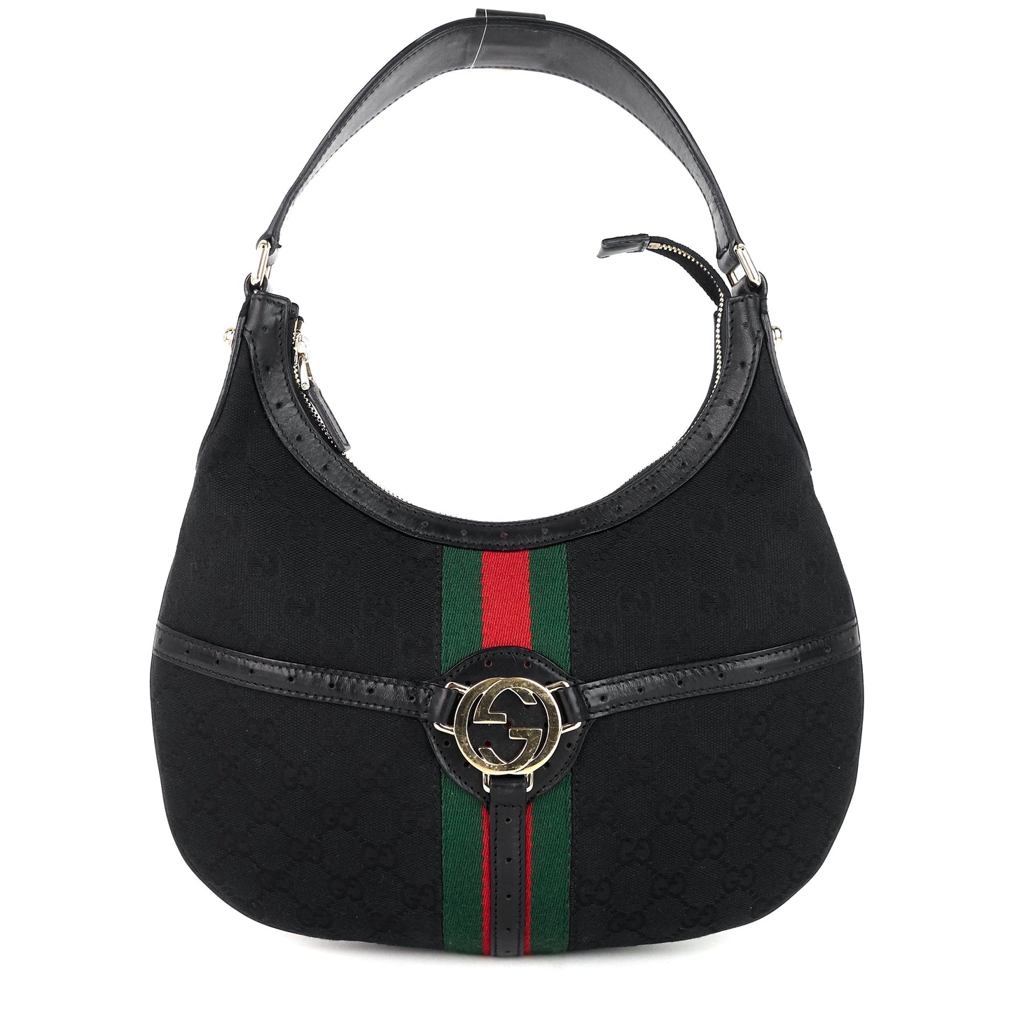 Gucci Web Reins Hobo Bag Canvas Travel Bag