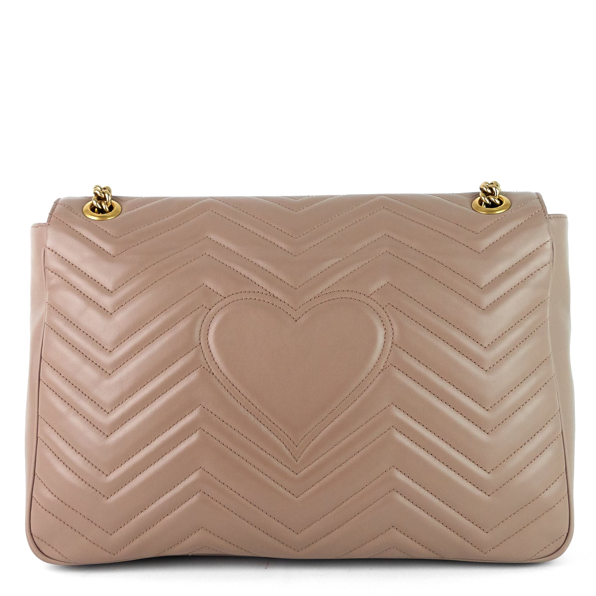 Gucci Marmont Chevron Bag Leather Large Shoulder Bag