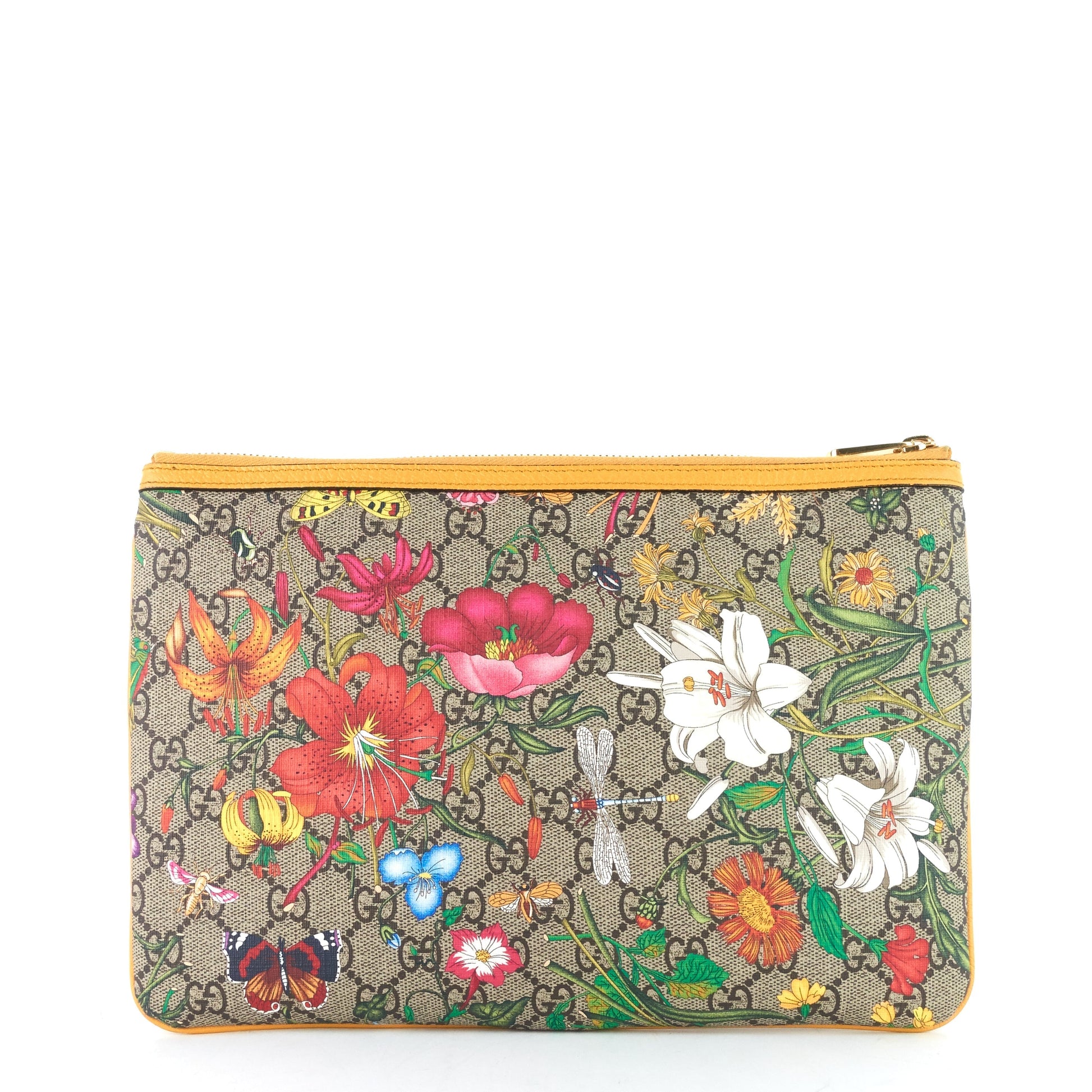 Gucci Ophidia Floral Supreme Clutch Bag Large