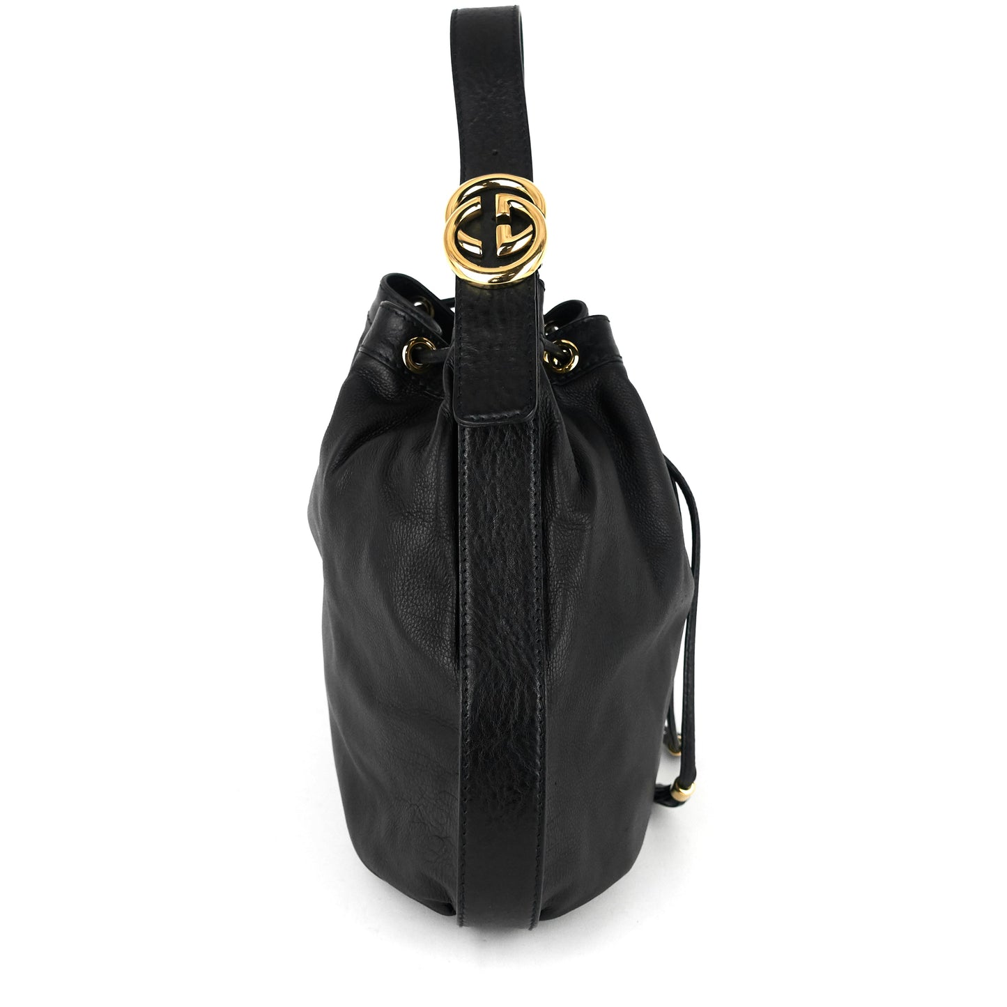 Gucci Drawstring Soft Tote Bag Leather Jewelry