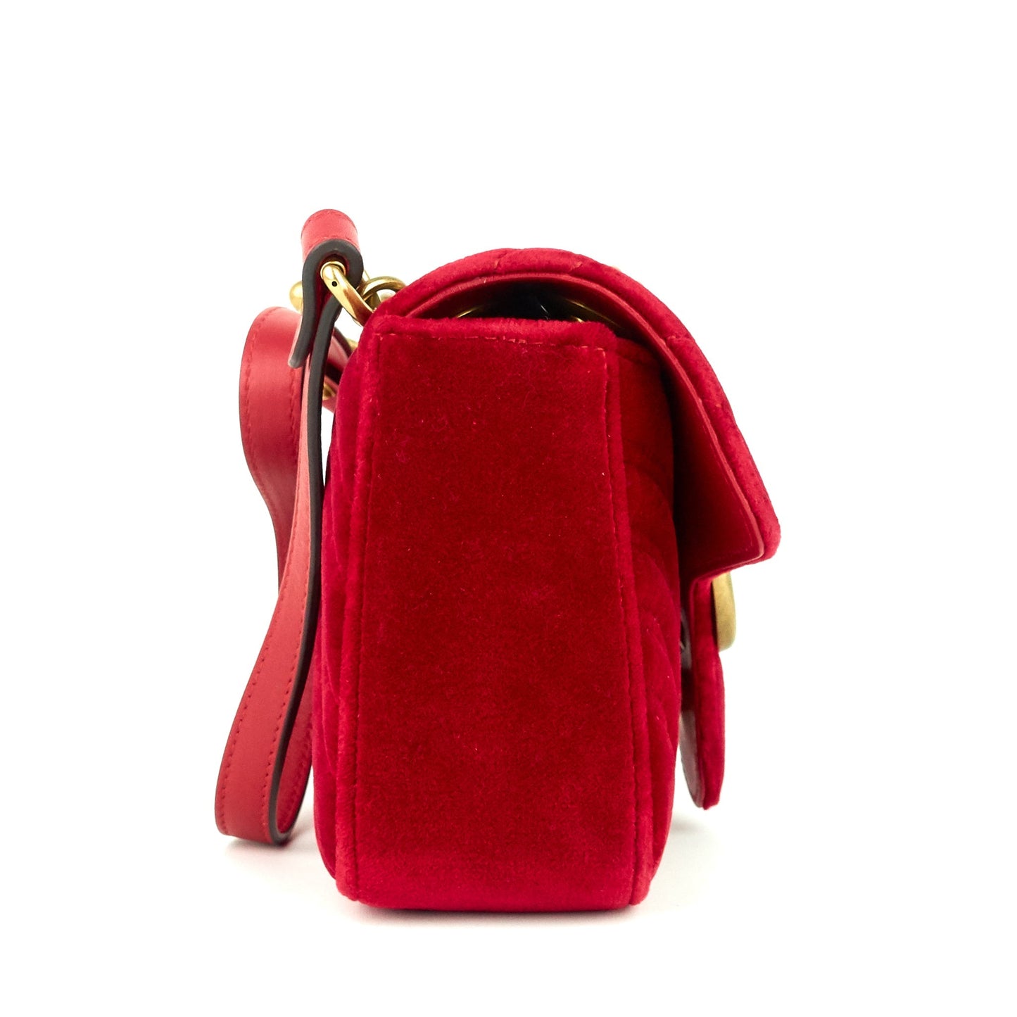 Gucci Marmont Chevron Velvet Bag Mini Shoulder Bag