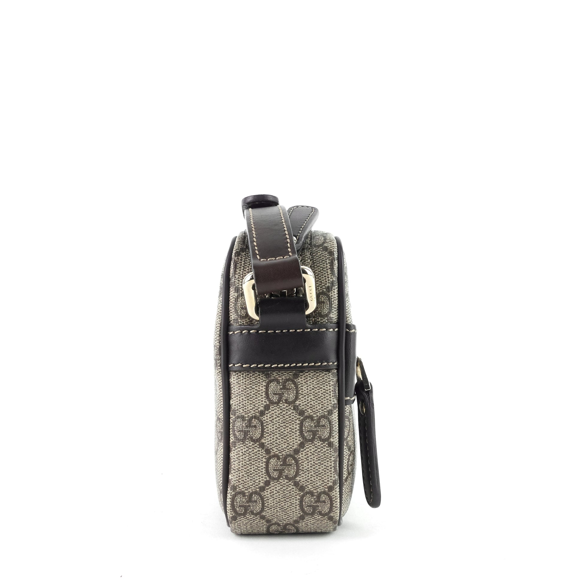 Gucci Front Zip Supreme Camera Bag Canvas Travel Bag