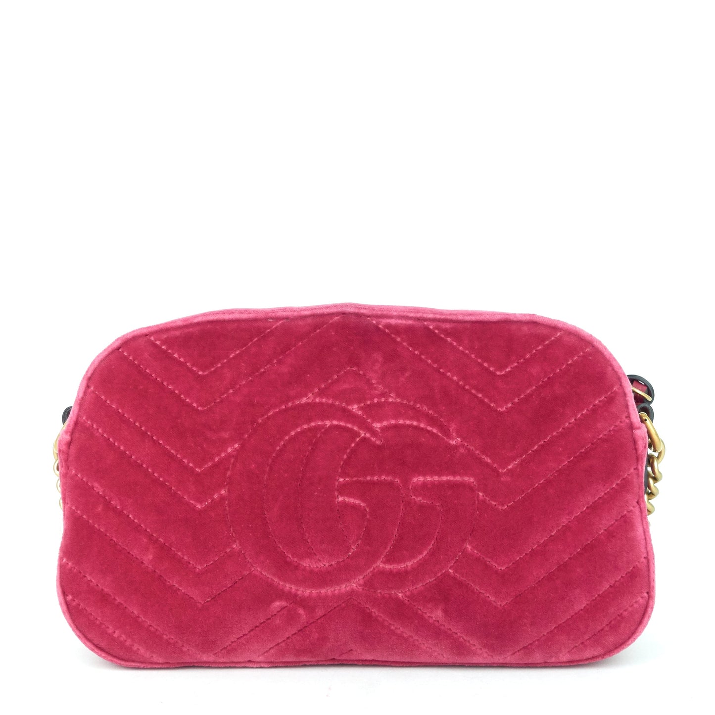 Gucci Marmont Fuchsia Velvet Shoulder Bag