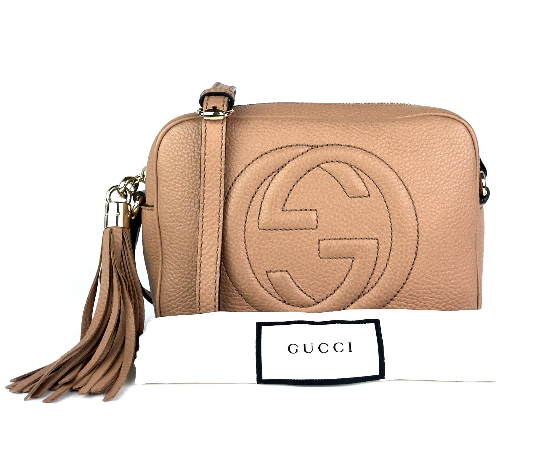 Gucci Soho Disco Grained Calf Crossbody Bag Leather Small