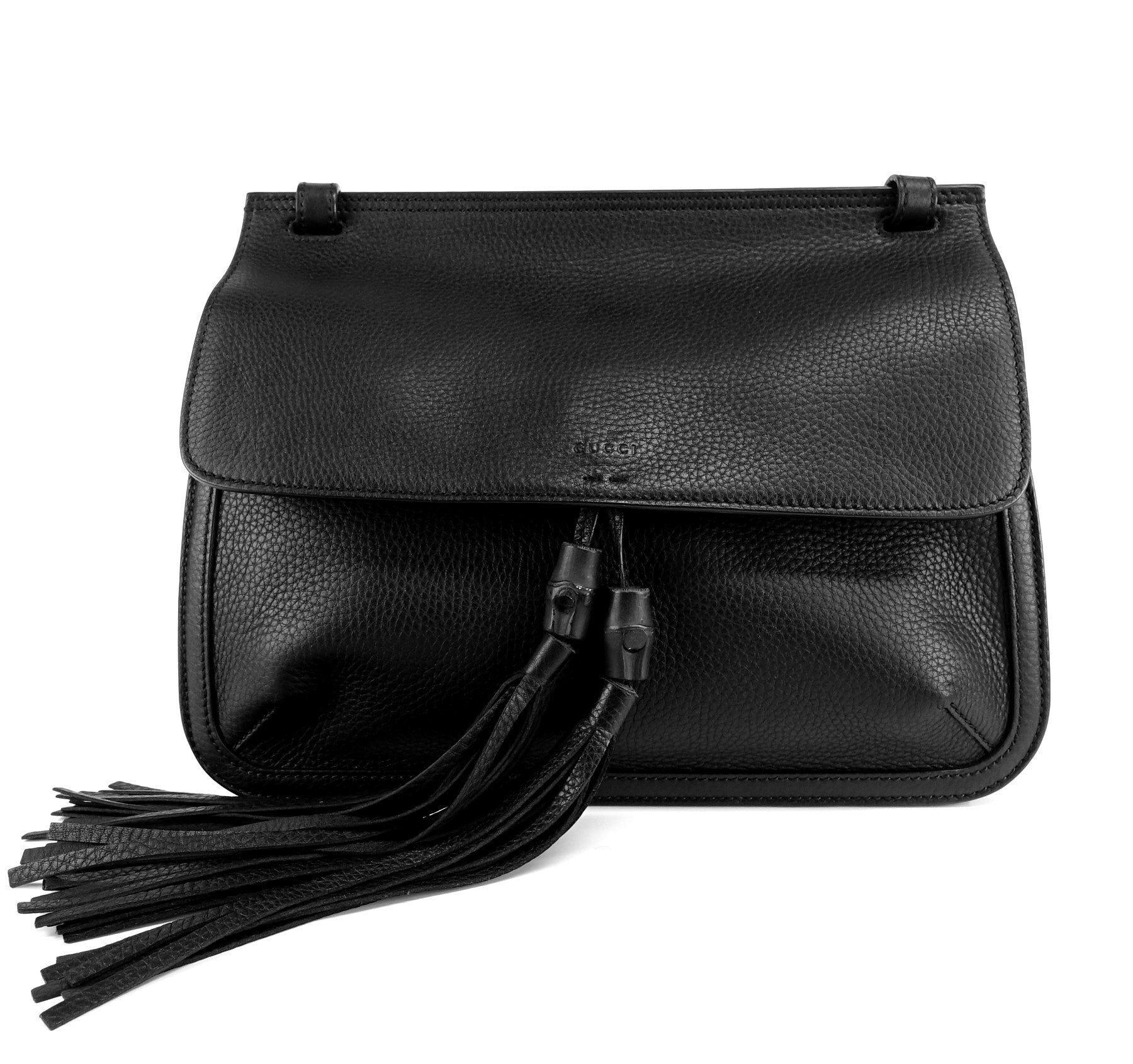 Gucci Bamboo Daily Calf Bag Leather Flap Shoulder Bag