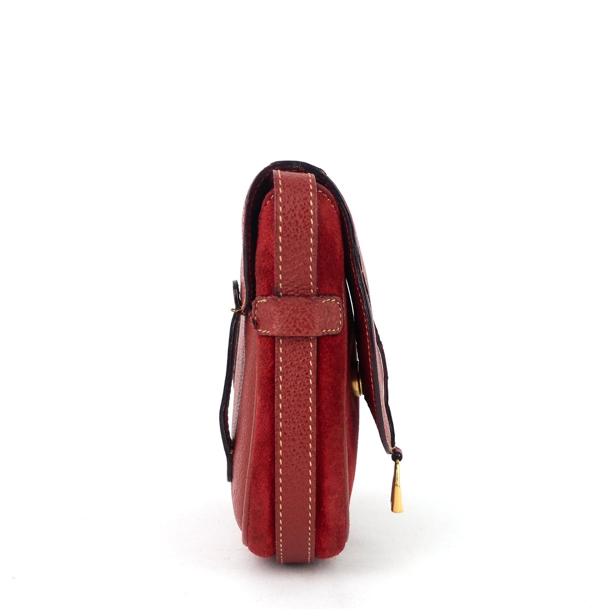 Gucci Saddle Shoulder Belt Bag Suede Flap Accessory