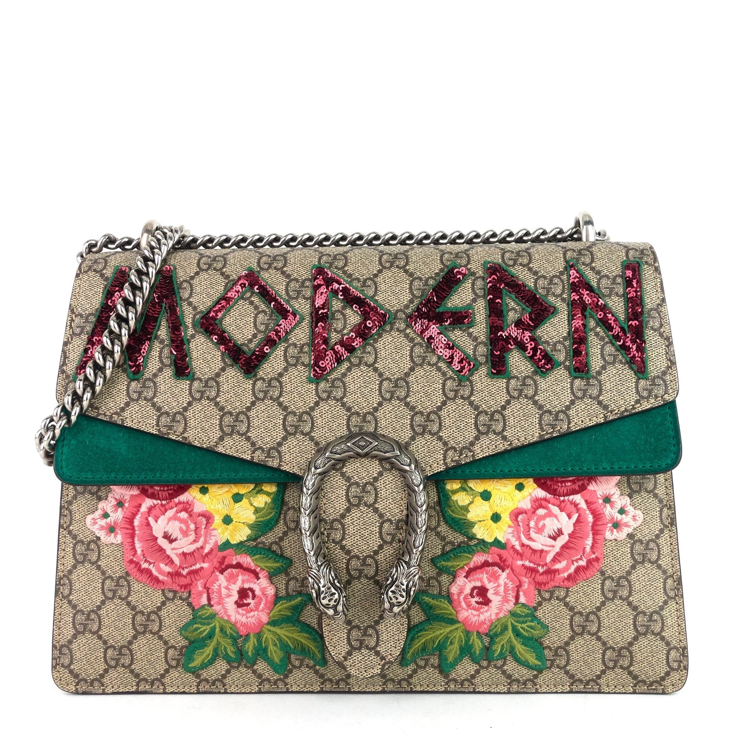 Gucci Dionysus Medium And Embroidered Supreme Bag Canvas Suede Shoulder Bag