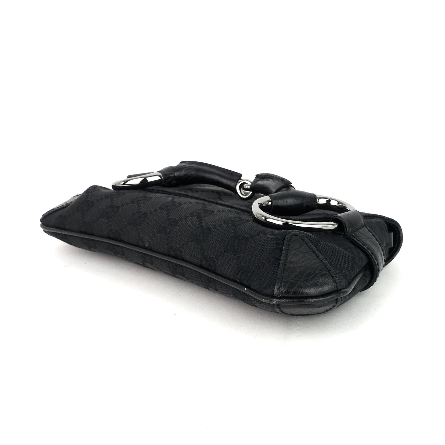 Gucci Horsebit Clutch Bag Canvas Chain