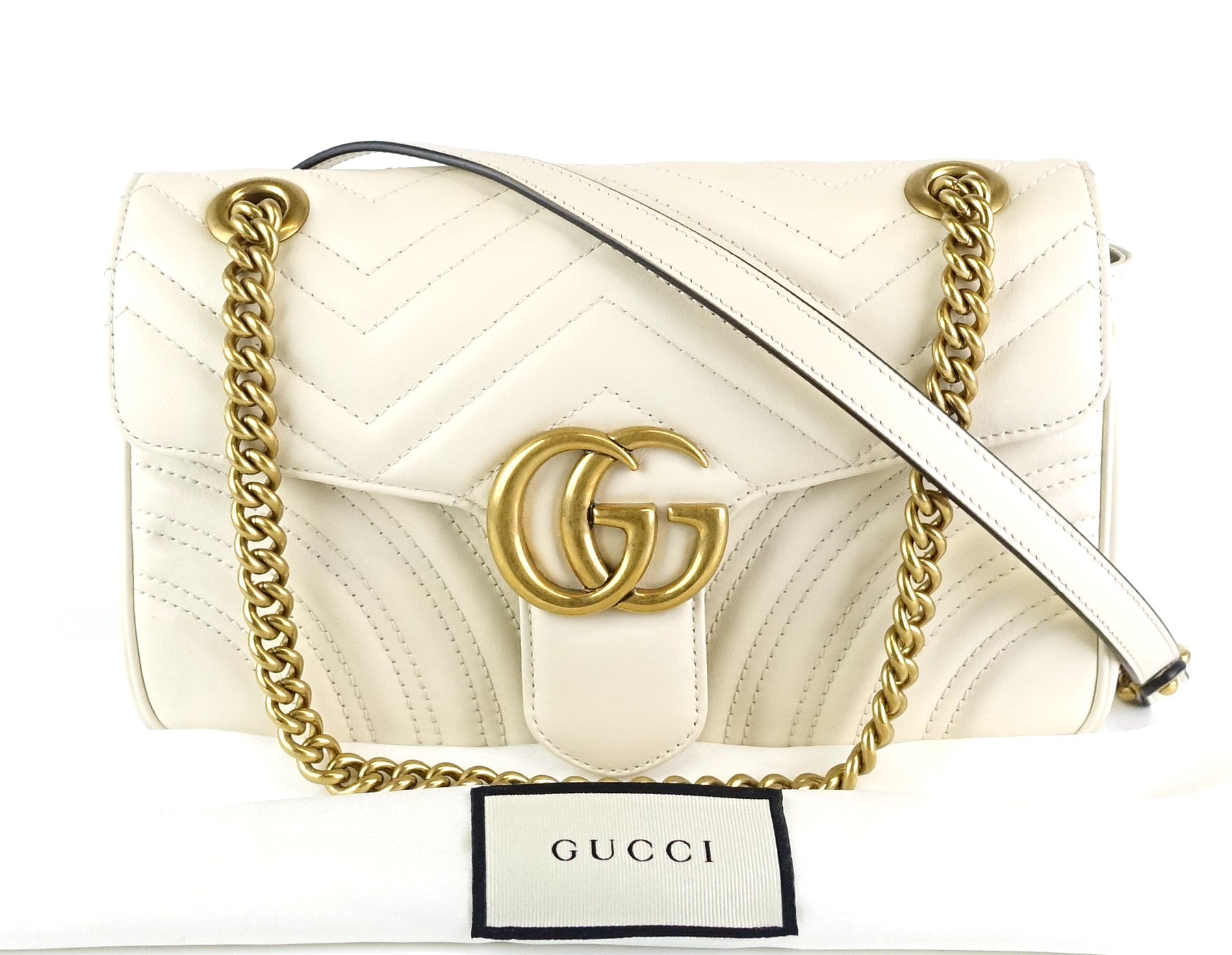 Gucci Marmont Chevron Bag Leather Matelasse Crossbody Bag Bag Oc707