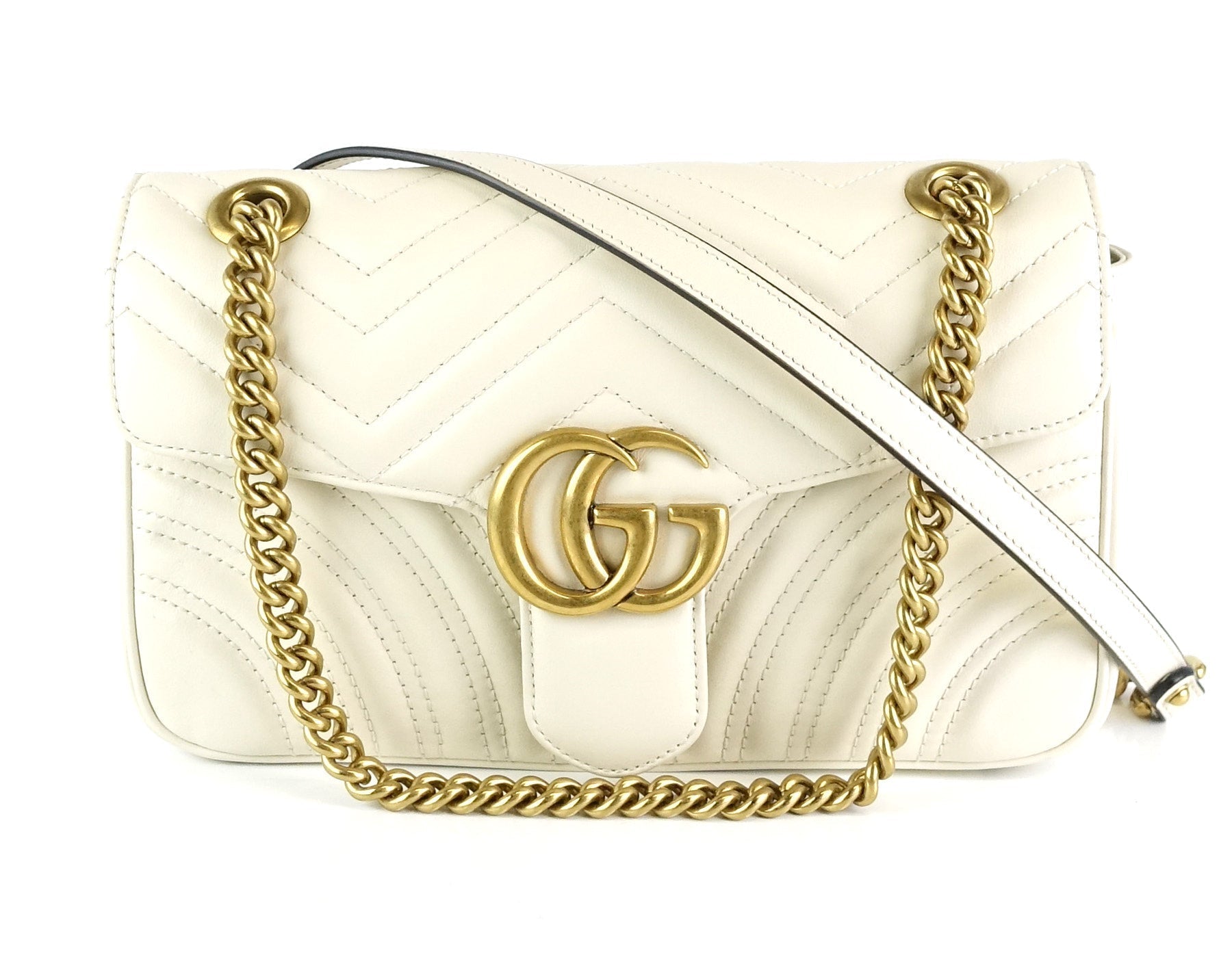 Gucci Marmont Chevron Bag Leather Matelasse Crossbody Bag Bag Oc707