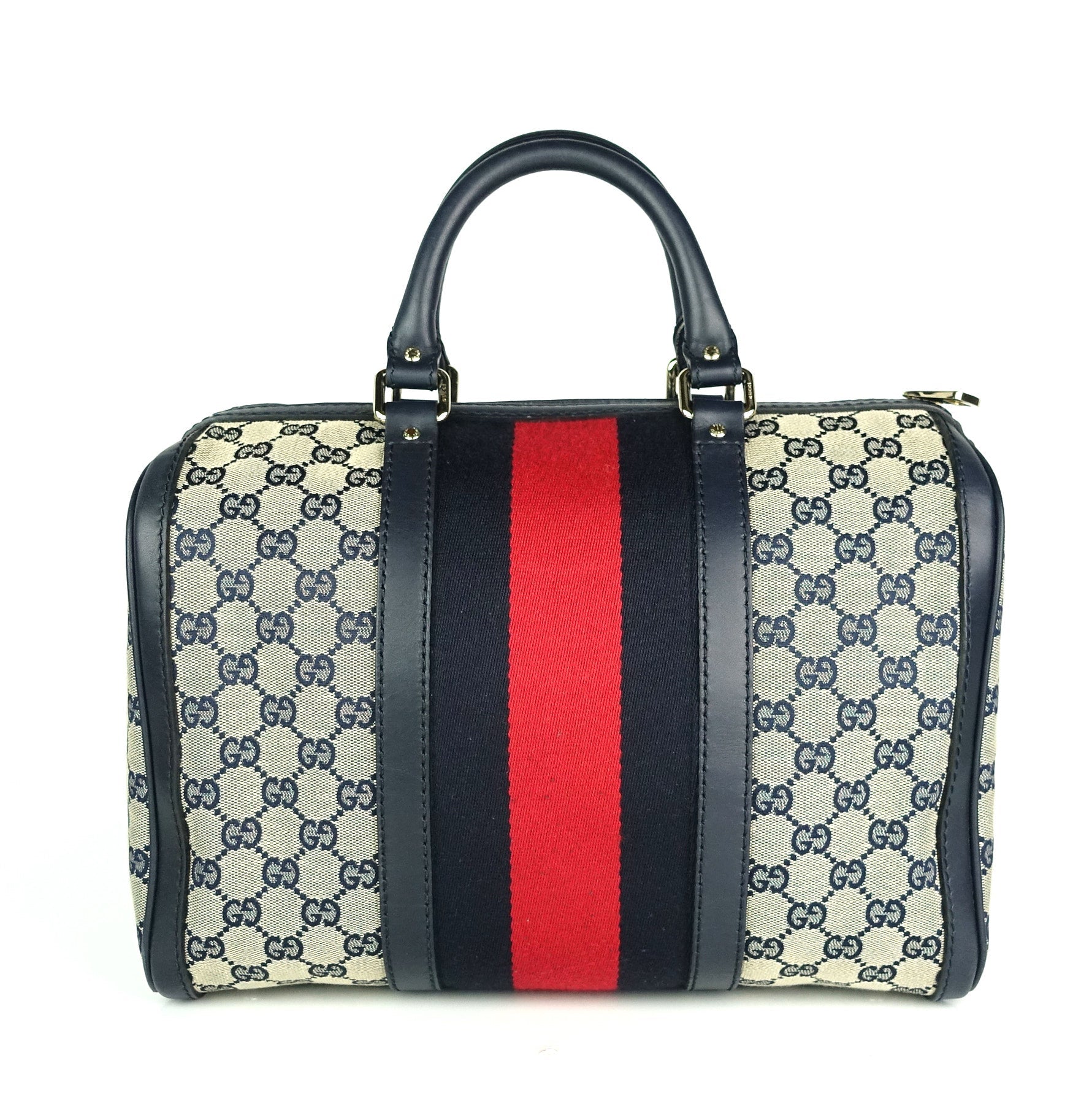 Gucci Web Boston Bag With Strap Canvas Monogram Travel Bag Gucci Oc714