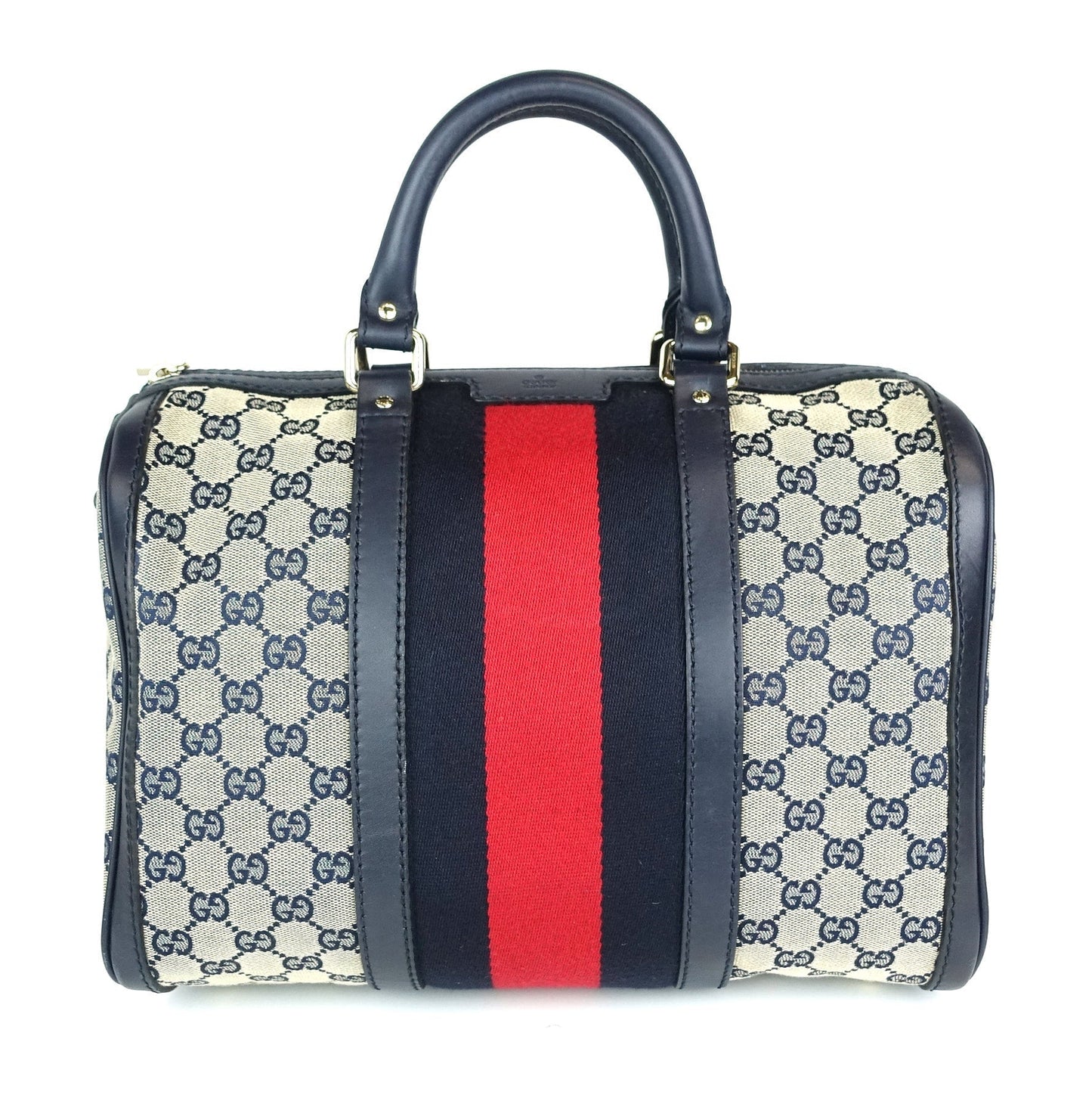 Gucci Web Boston Bag With Strap Canvas Monogram Travel Bag Gucci Oc714