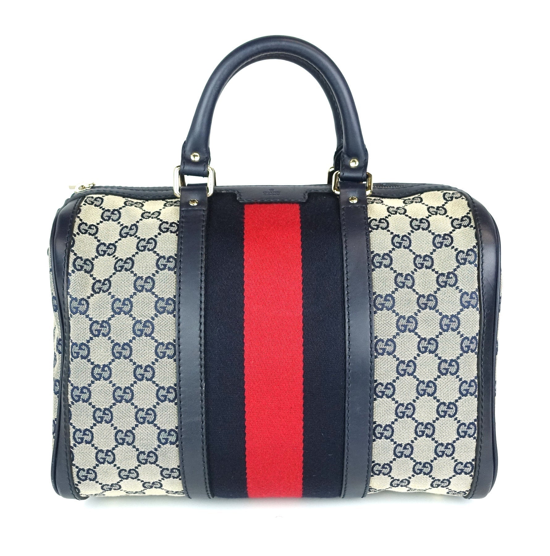 Gucci Web Boston Bag With Strap Canvas Monogram Travel Bag Gucci Oc714