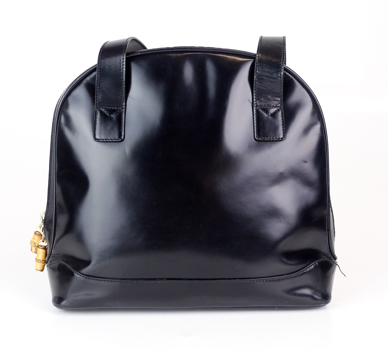 Gucci Patent Front Pocket Tote Bag Leather Flap
