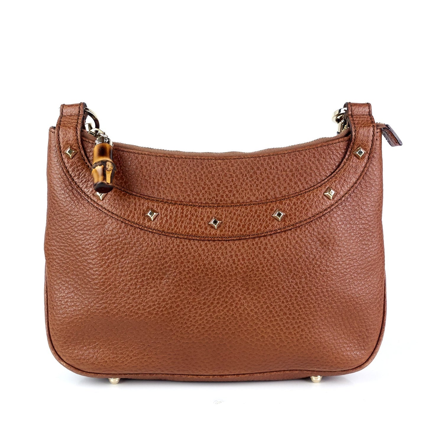 Gucci Jackie Pebbled Bamboo Handle Bag Leather Travel Bag