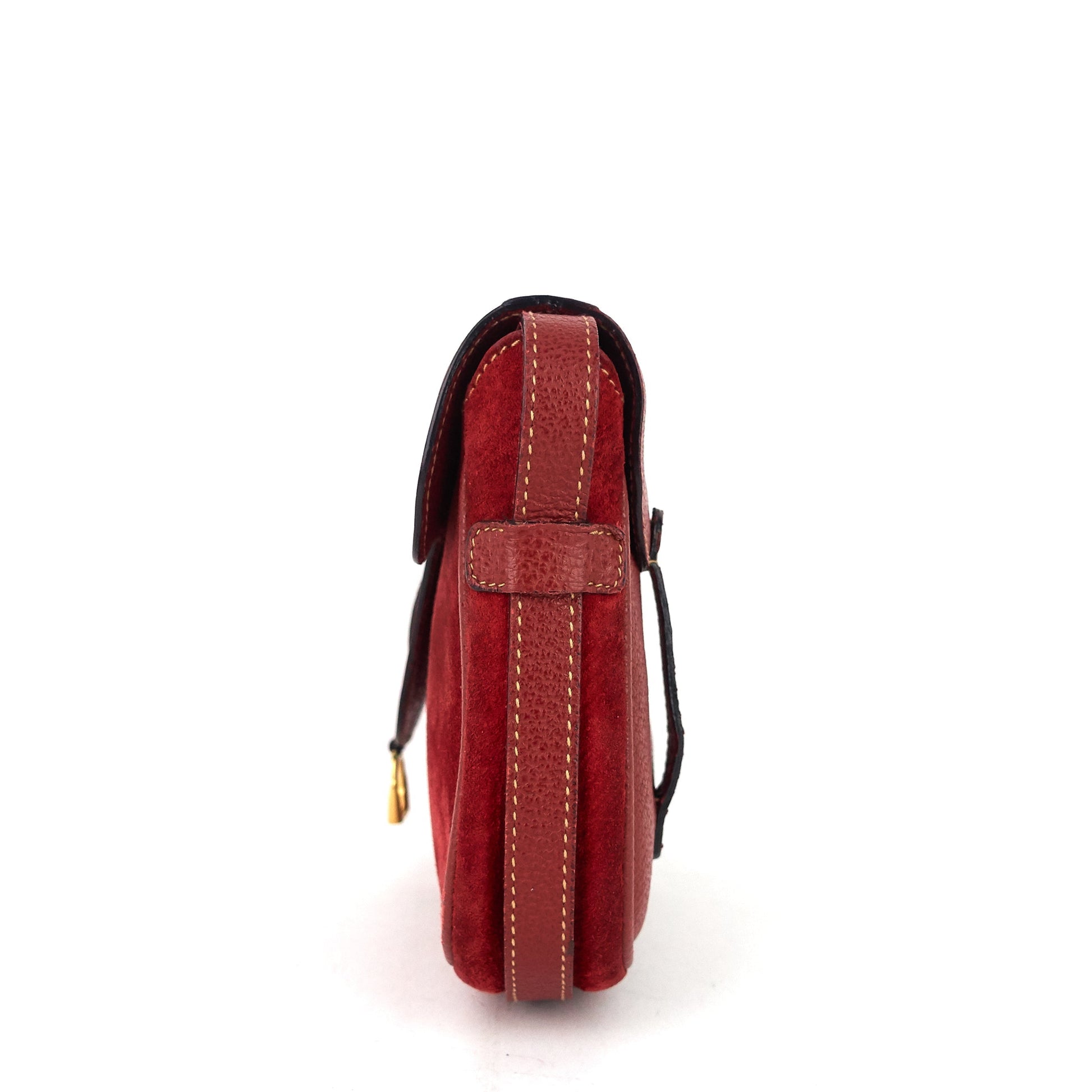 Gucci Saddle Shoulder Belt Bag Suede Flap Accessory