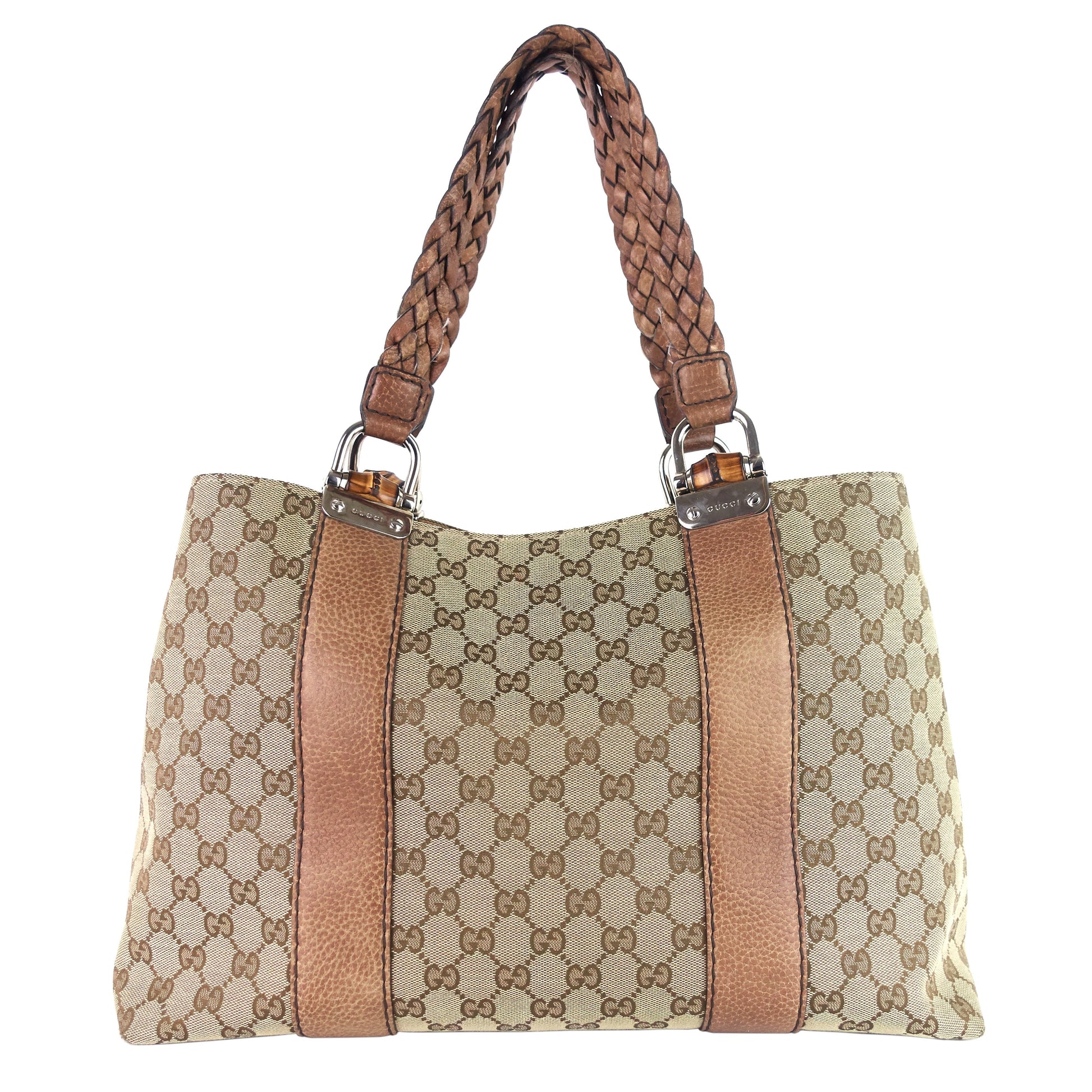 Gucci Libeccio Bamboo Bar Tote Bag Canvas Medium