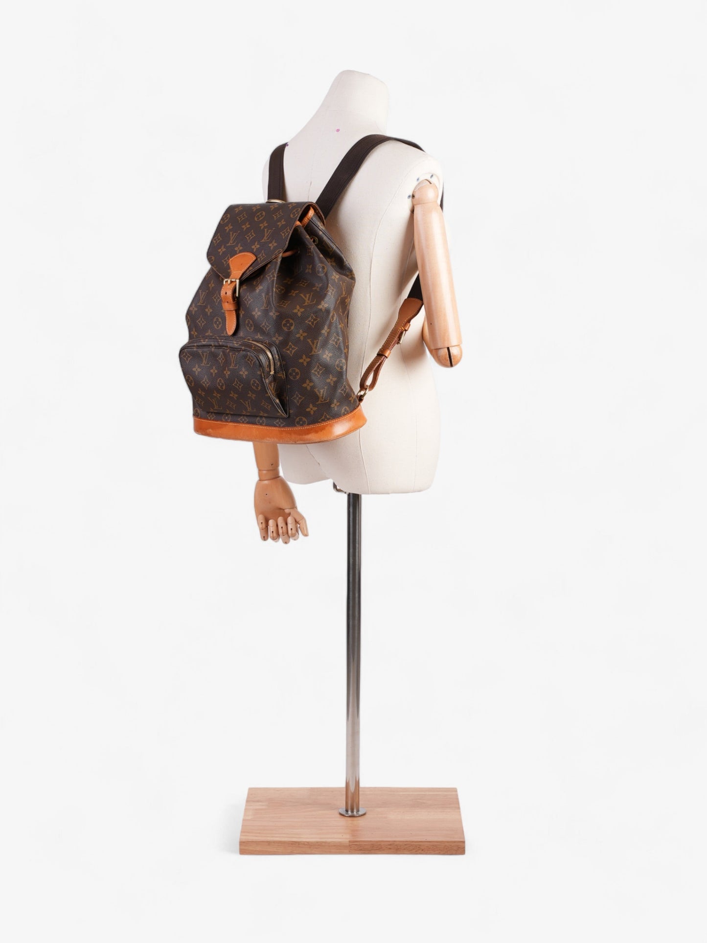 Louis Vuitton Montsouris Backpack Coated Monogram Canvas Coated Canvas Beige Apparel