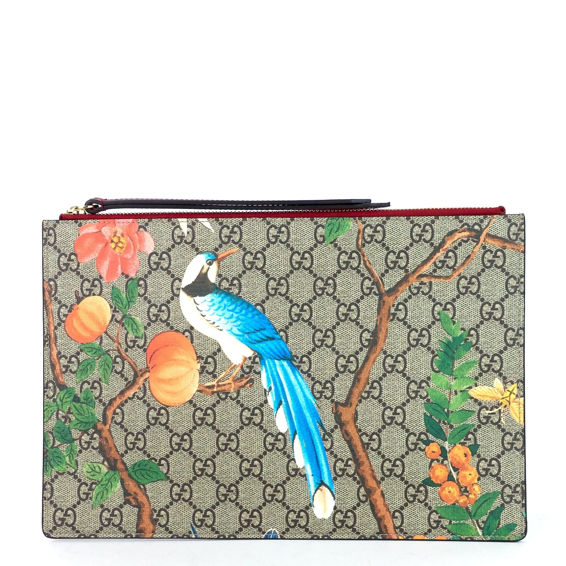 Gucci Tian Supreme Zip Pouch Clutch Bag Canvas Monogram