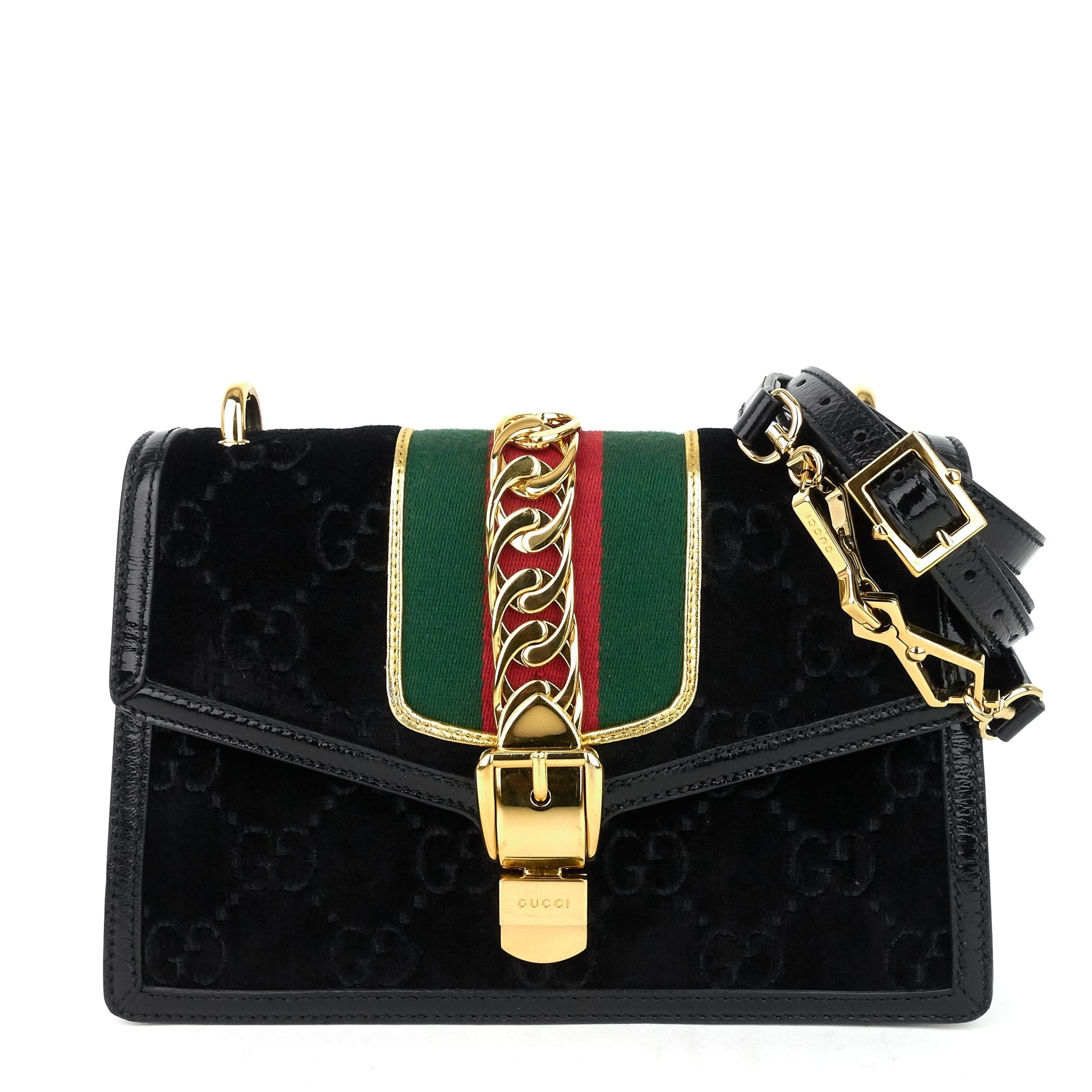 Gucci Sylvie Velvet Bag Monogram Small Shoulder Bag