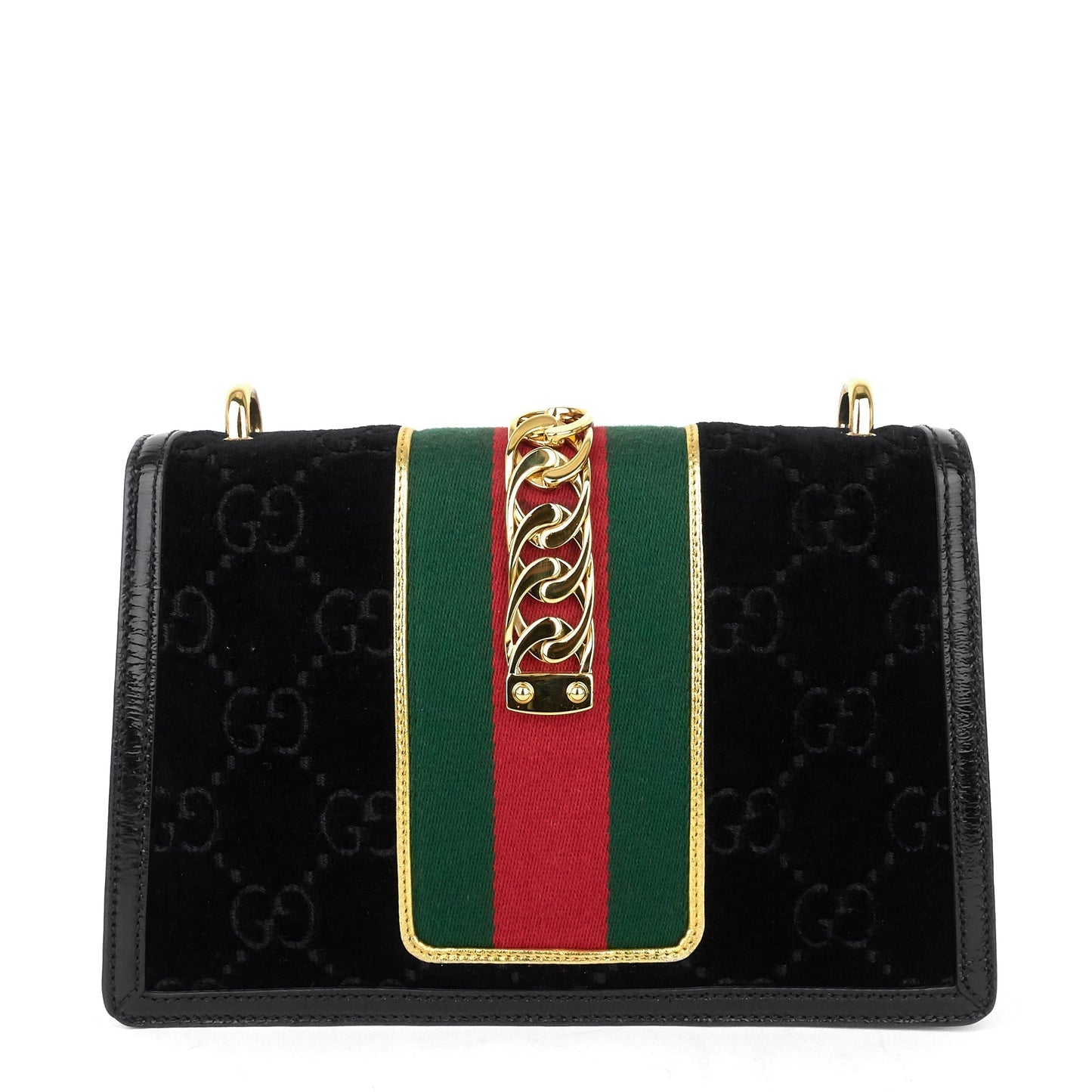 Gucci Sylvie Velvet Bag Monogram Small Shoulder Bag