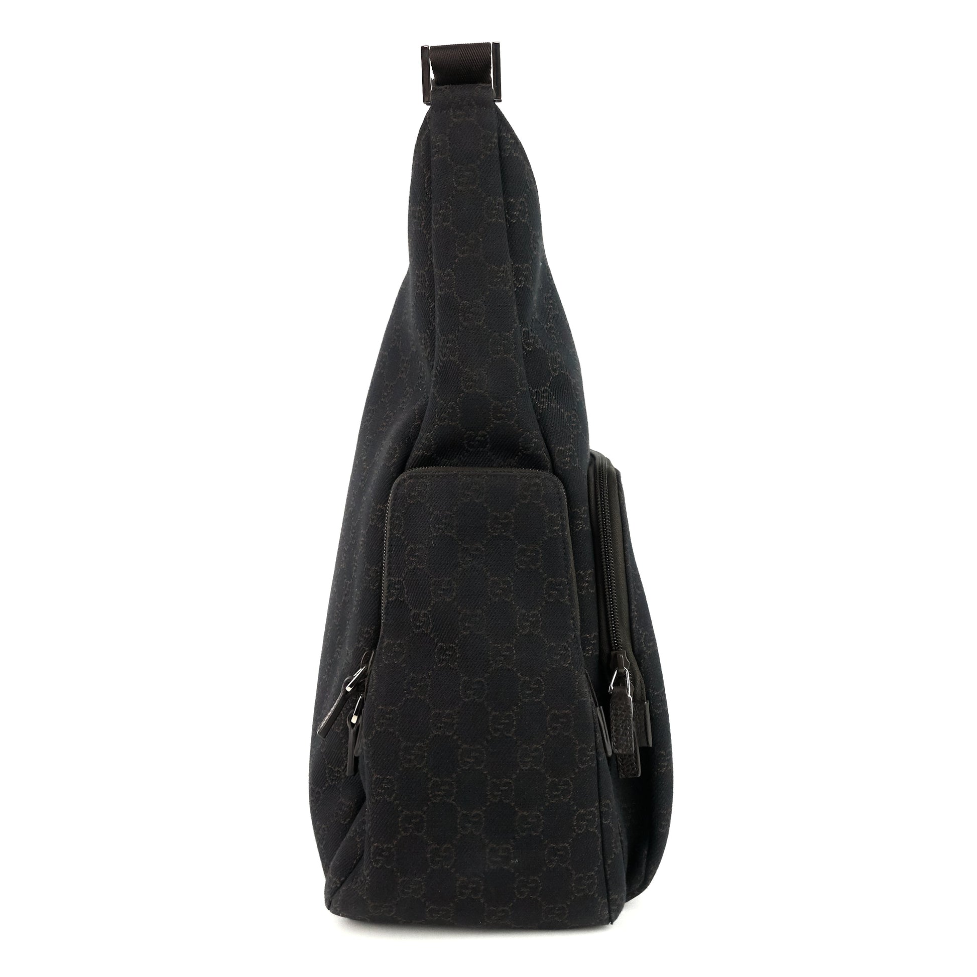 Gucci Zip Pockets Xl Diaper Bag Canvas Monogram Shoulder Bag
