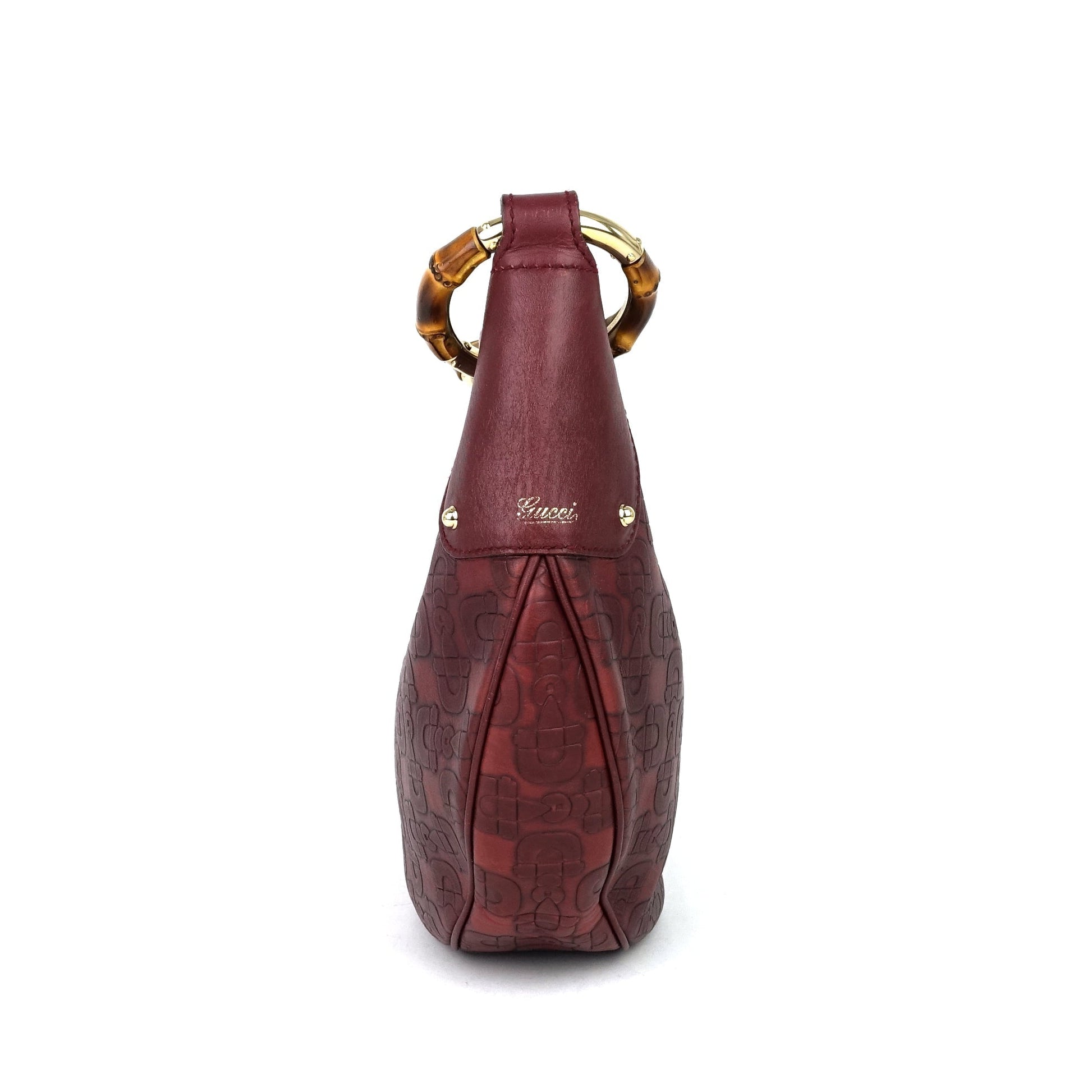 Gucci Bamboo Ring Embossed Bag Leather Jewelry