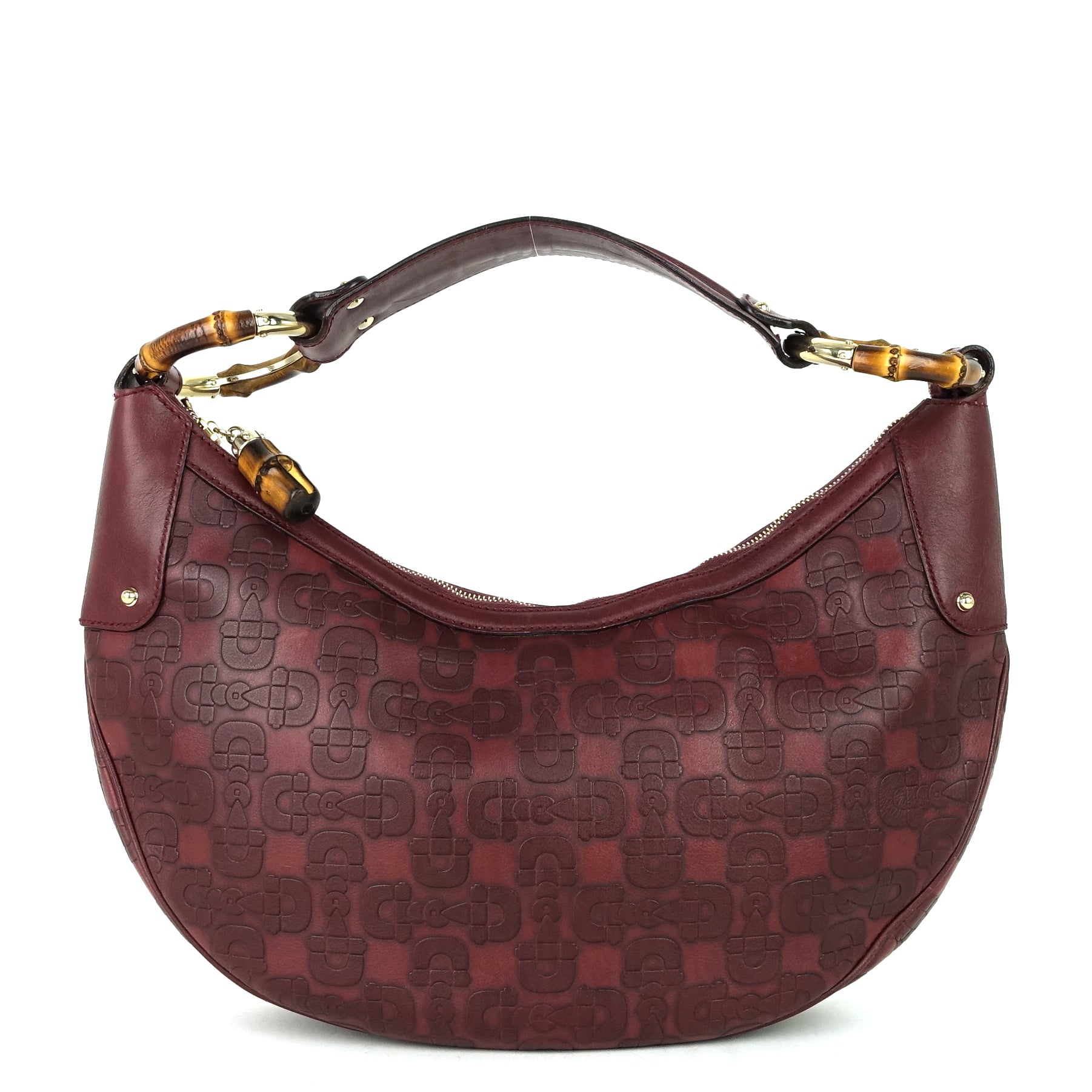 Gucci Bamboo Ring Embossed Bag Leather Jewelry